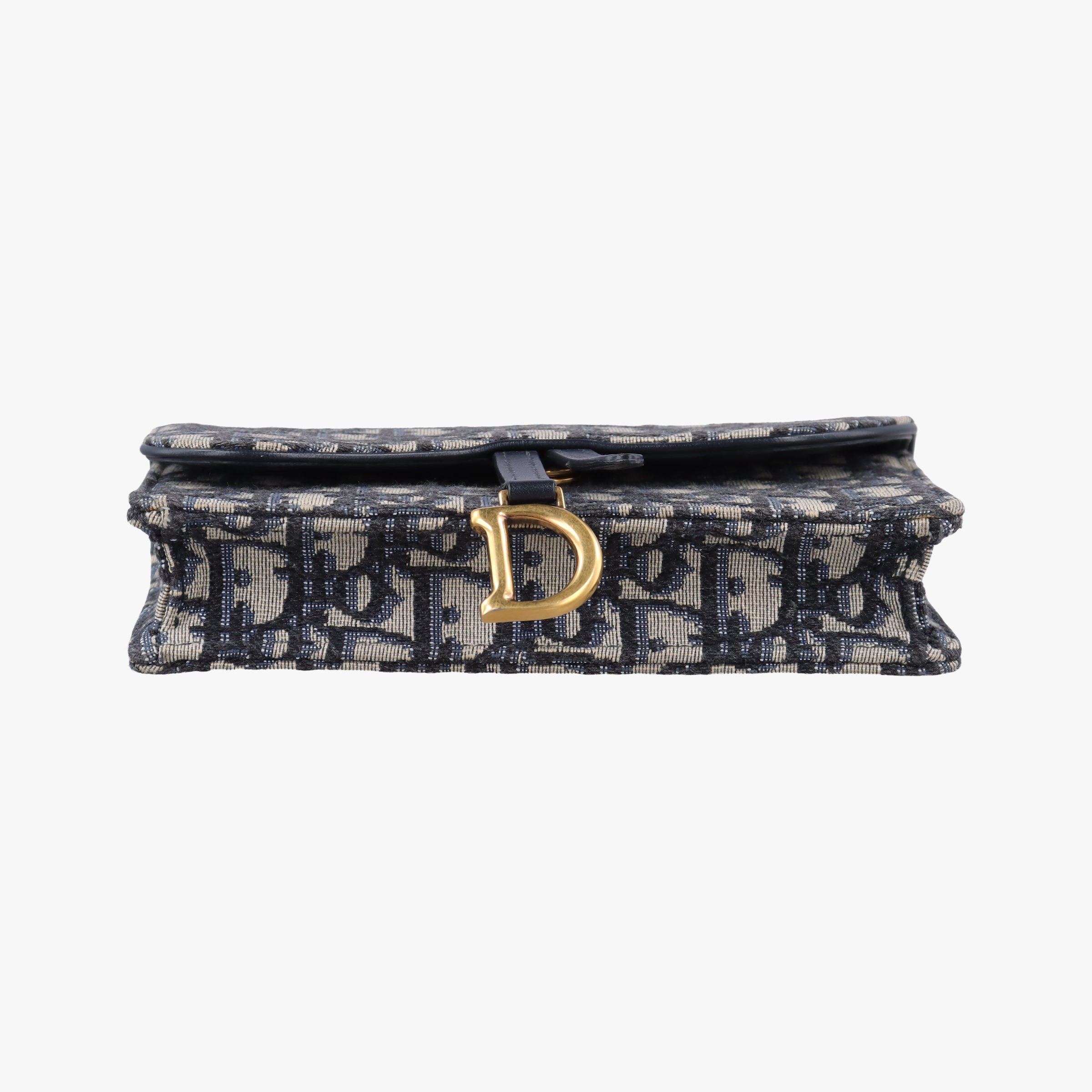 Secondhand Christian Dior Saddle Navy×Gray jacquard  bum bag/waist bag | stylenewstar