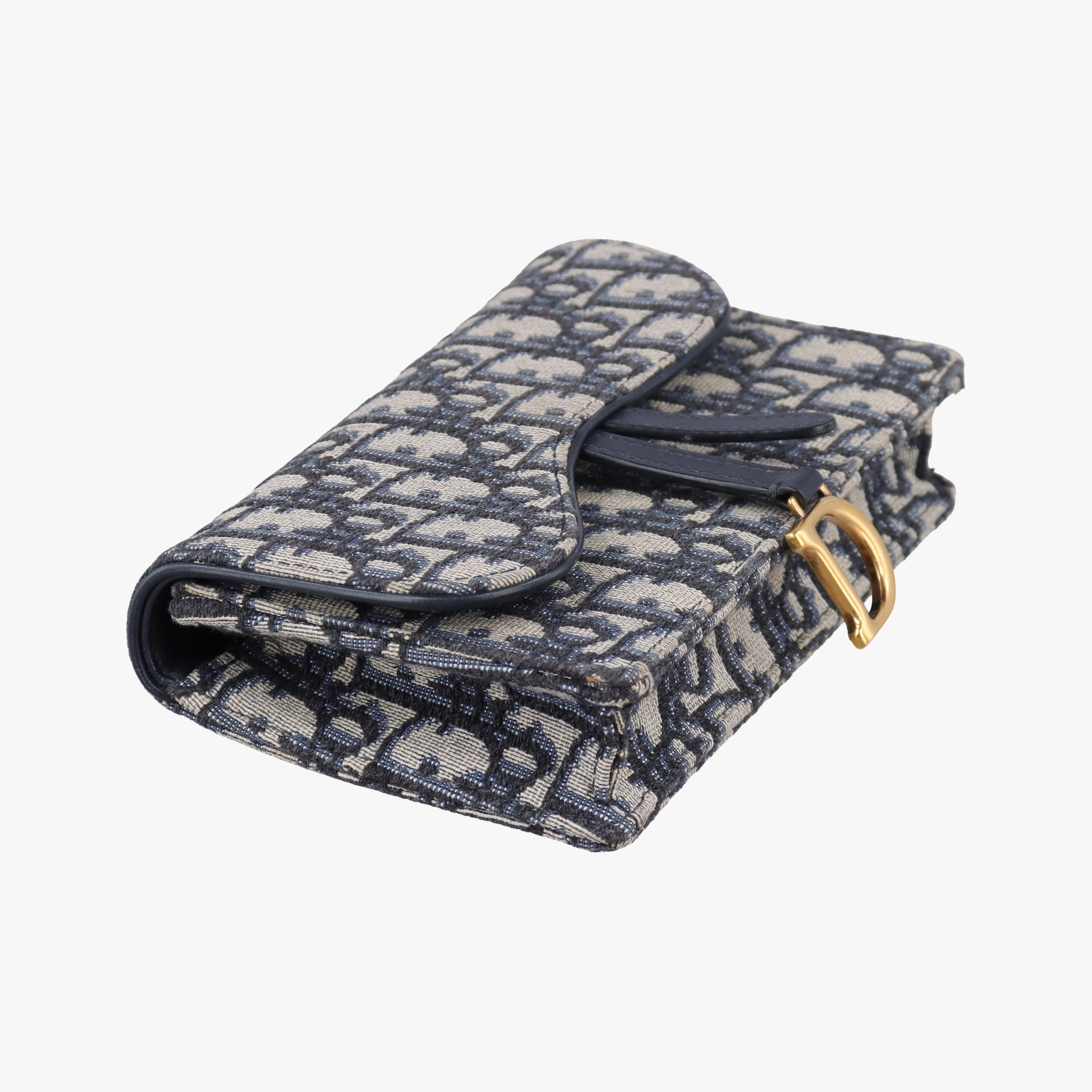 Secondhand Christian Dior Saddle Navy×Gray jacquard  bum bag/waist bag | stylenewstar