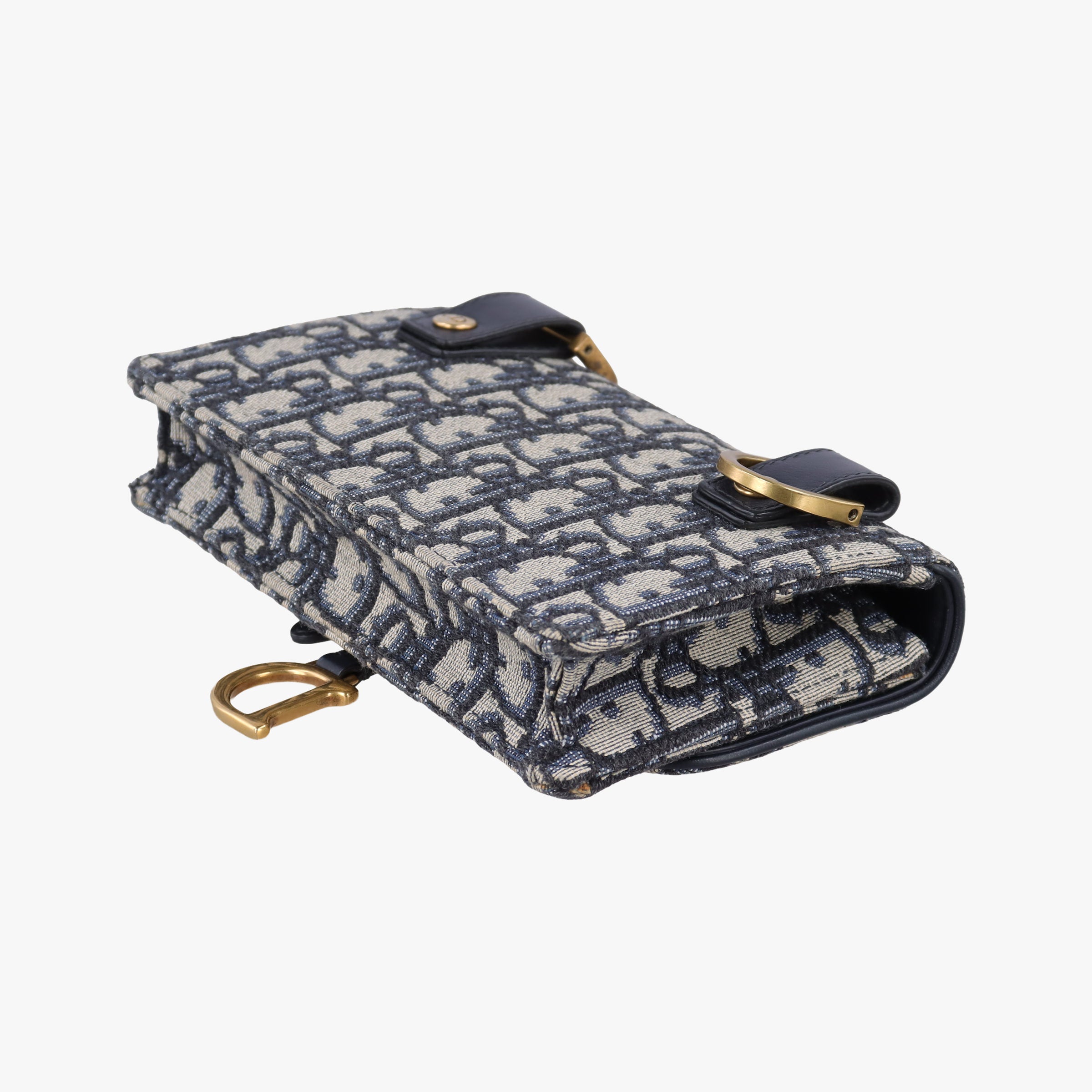 Secondhand Christian Dior Saddle Navy×Gray jacquard  bum bag/waist bag | stylenewstar