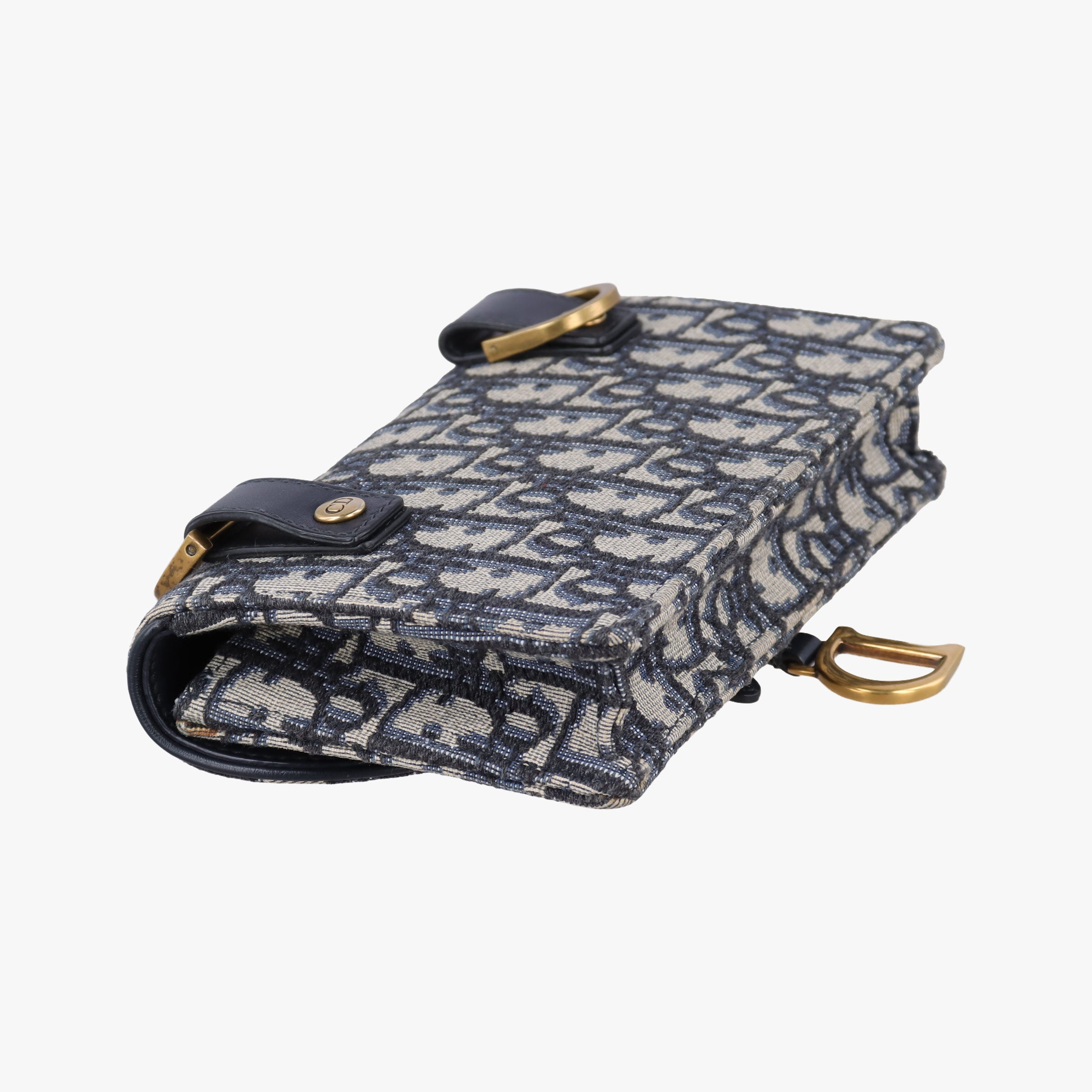 Secondhand Christian Dior Saddle Navy×Gray jacquard  bum bag/waist bag | stylenewstar