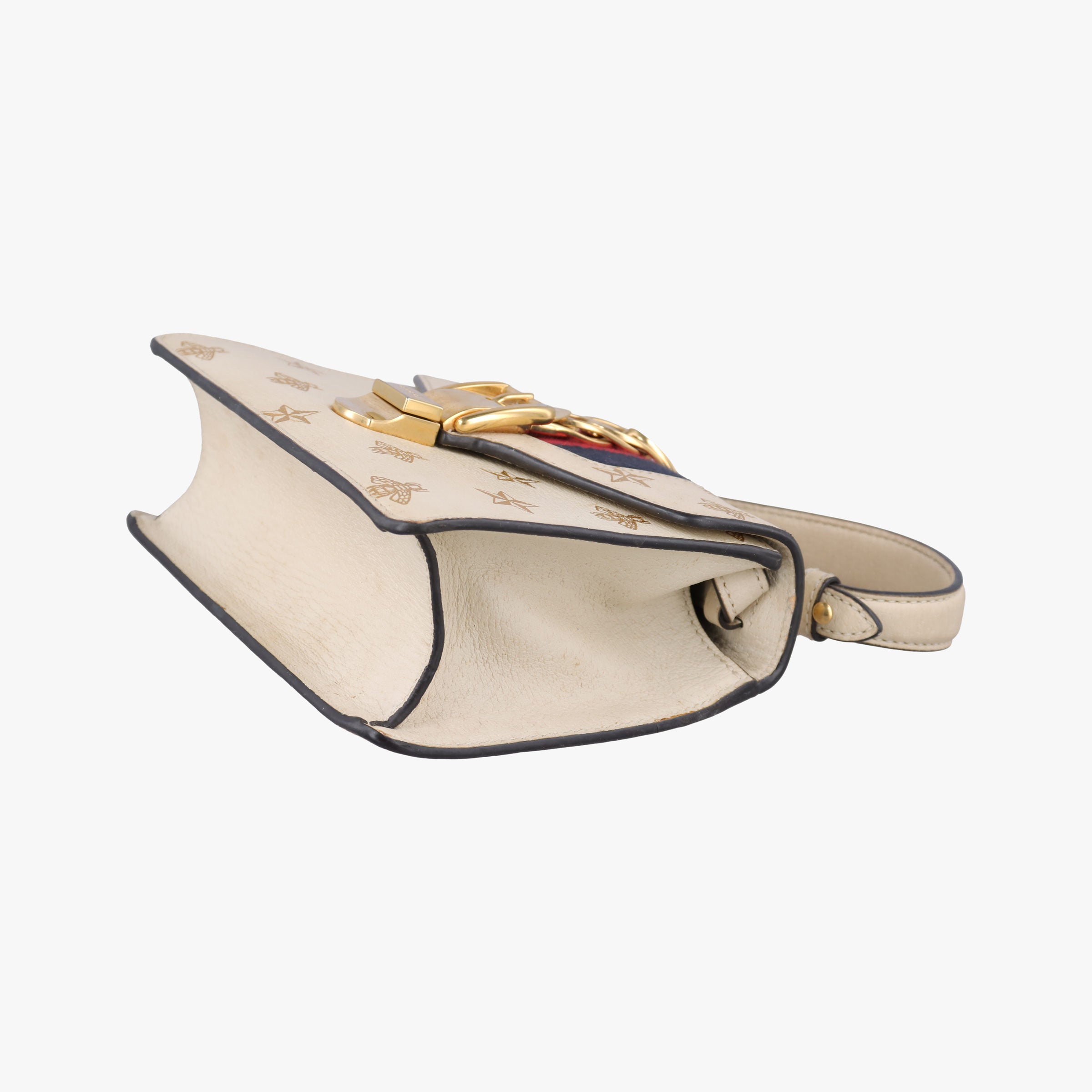 Vintage Gucci Sylvie White×black×red Leather 470270 shoulderbag | stylenewstar