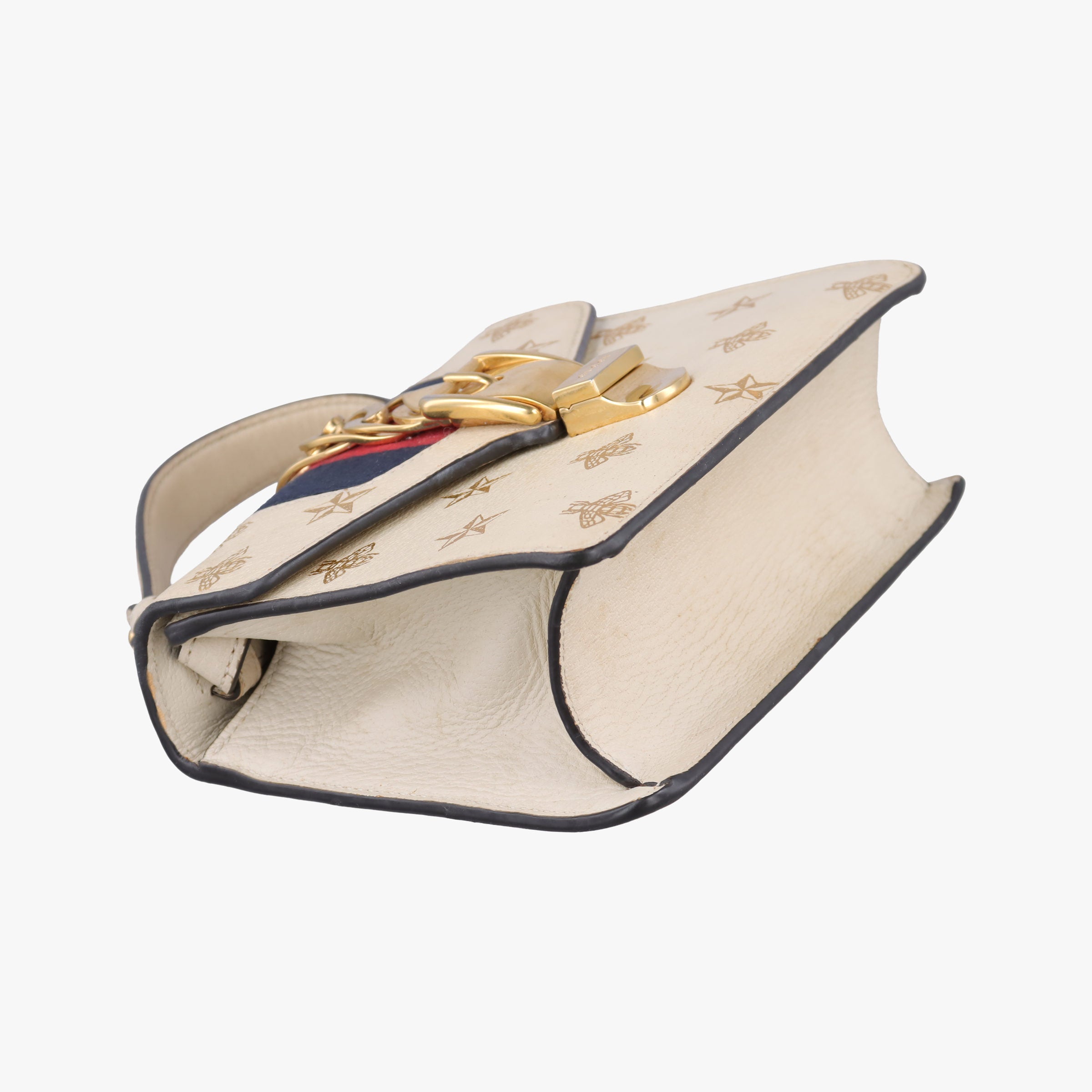 Vintage Gucci Sylvie White×black×red Leather 470270 shoulderbag | stylenewstar