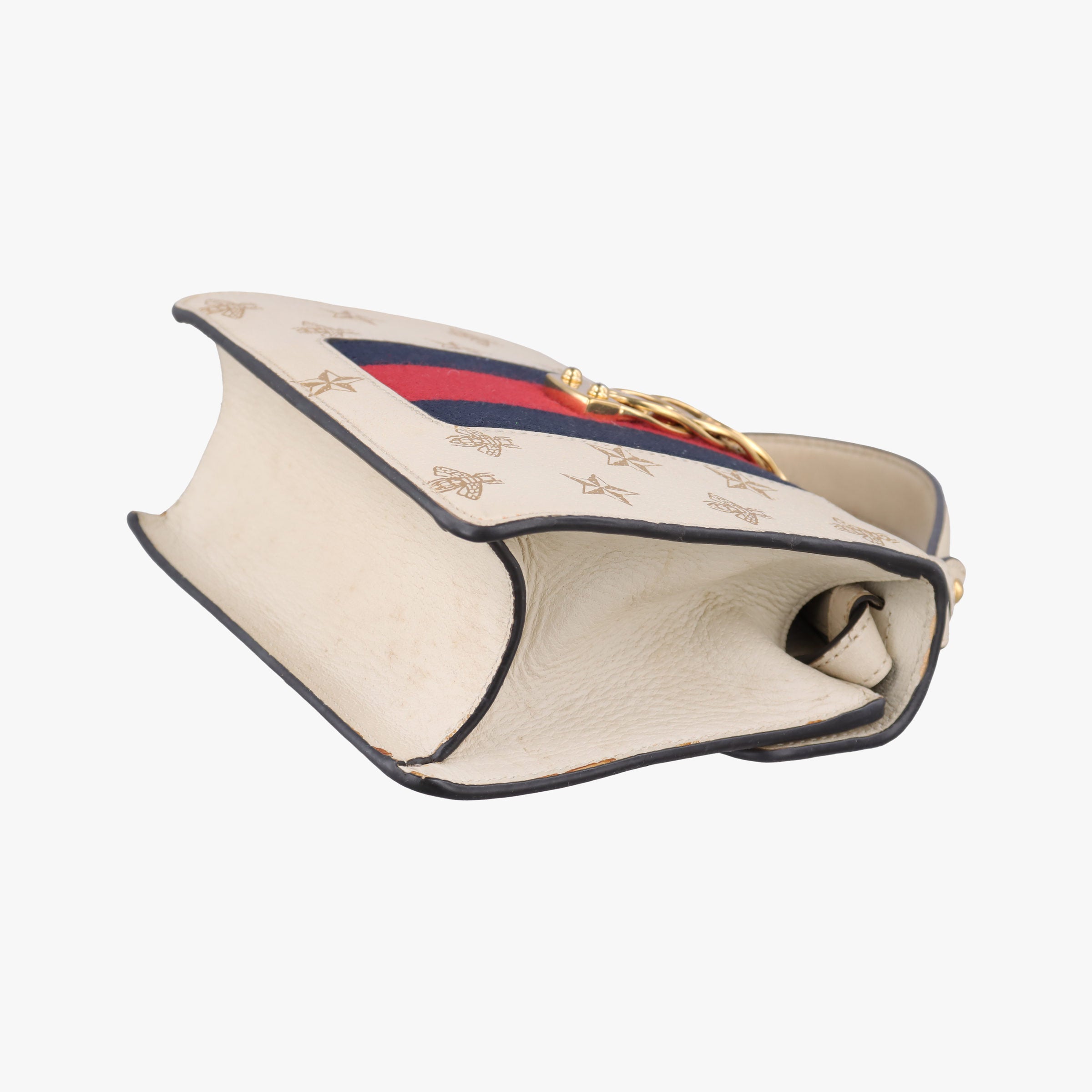 Vintage Gucci Sylvie White×black×red Leather 470270 shoulderbag | stylenewstar