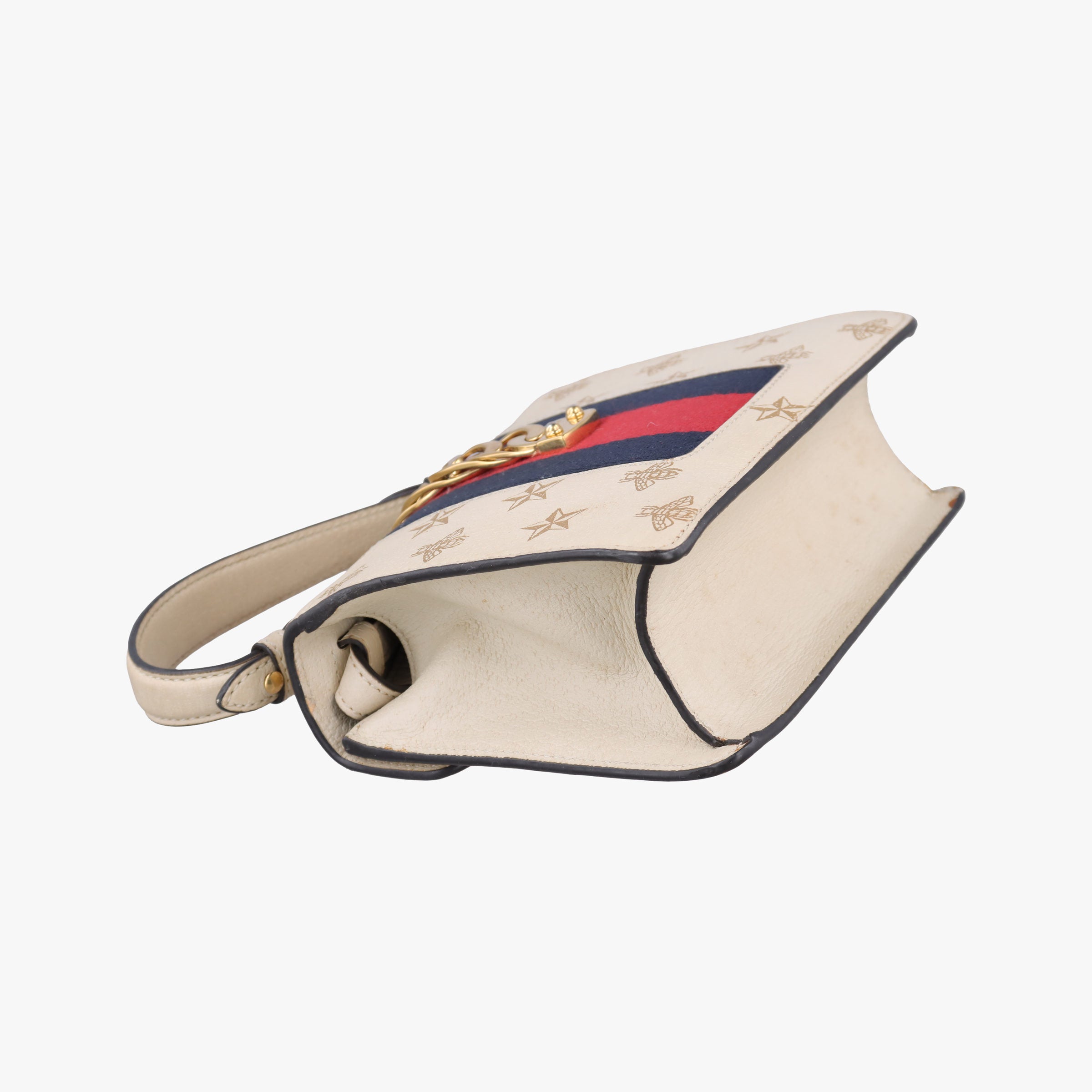 Vintage Gucci Sylvie White×black×red Leather 470270 shoulderbag | stylenewstar