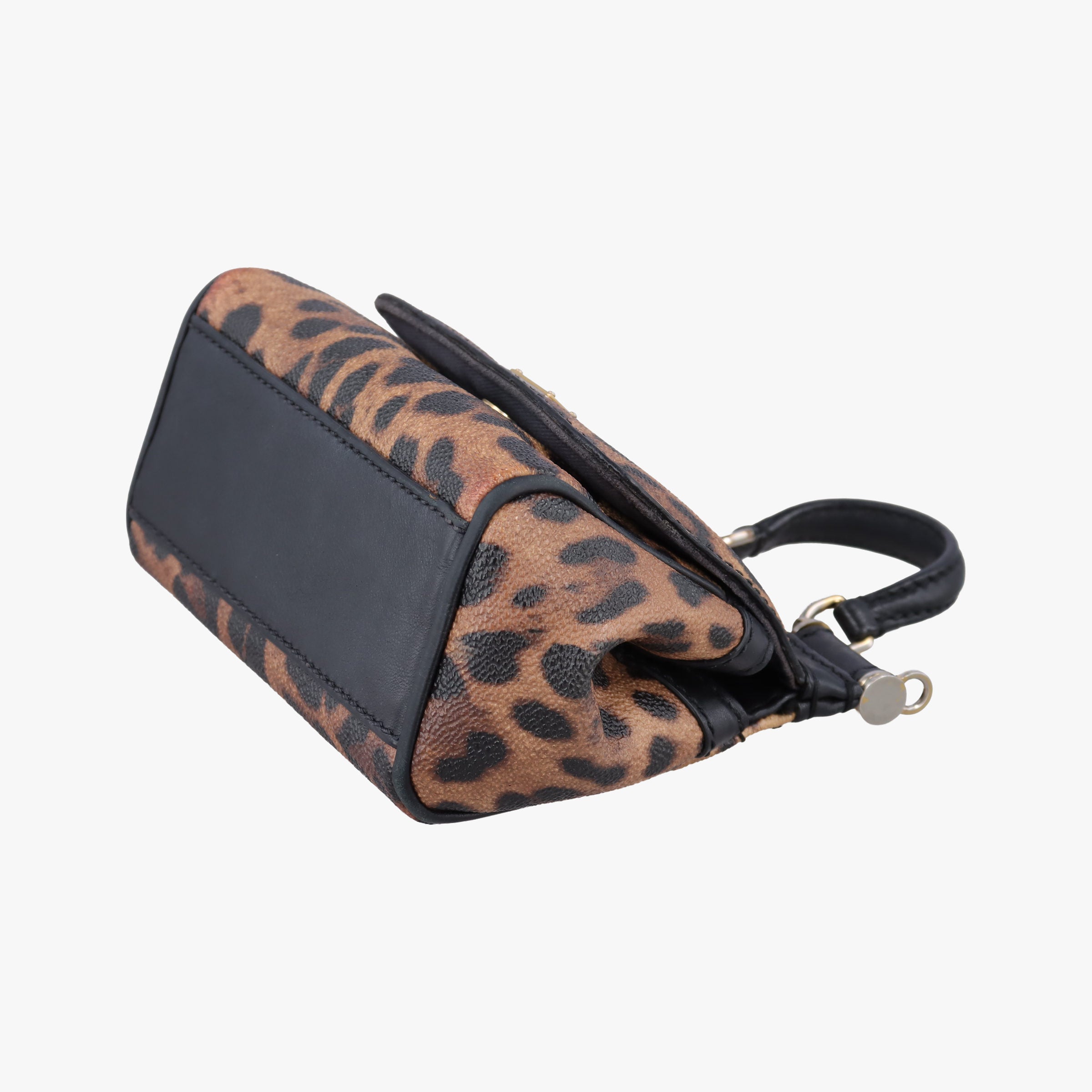 Pre-owned Dolce & Gabbana SICILY Leopard Multicolour PVC coated canvas  shoulderbag | stylenewstar