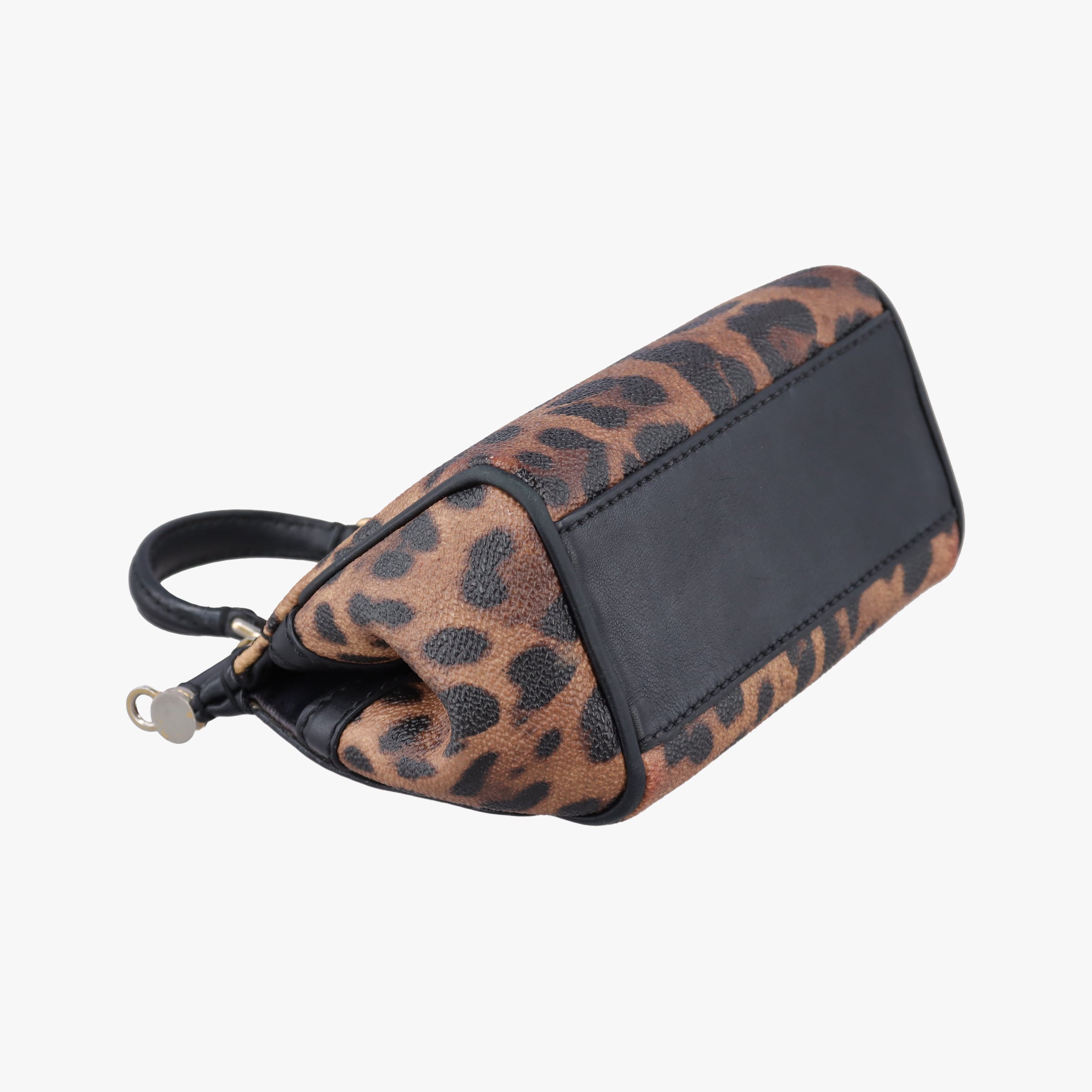 Pre-owned Dolce & Gabbana SICILY Leopard Multicolour PVC coated canvas  shoulderbag | stylenewstar