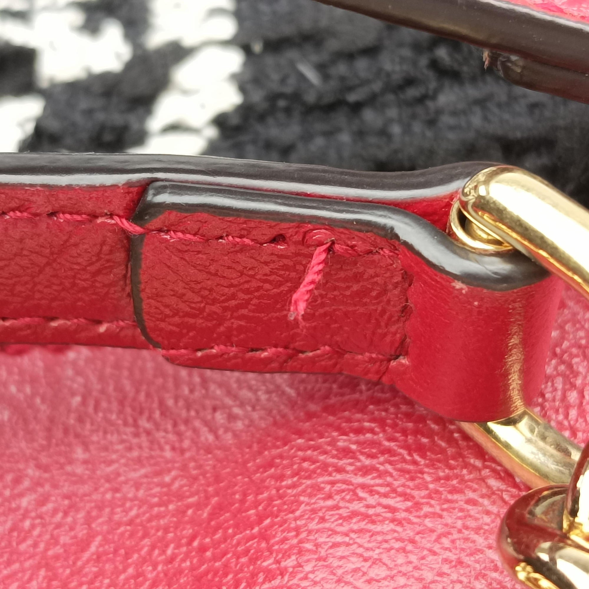 Pre-owned Gucci Rajah Black × Red × Multi Tweed × Leather 537219 shoulderbag | stylenewstar