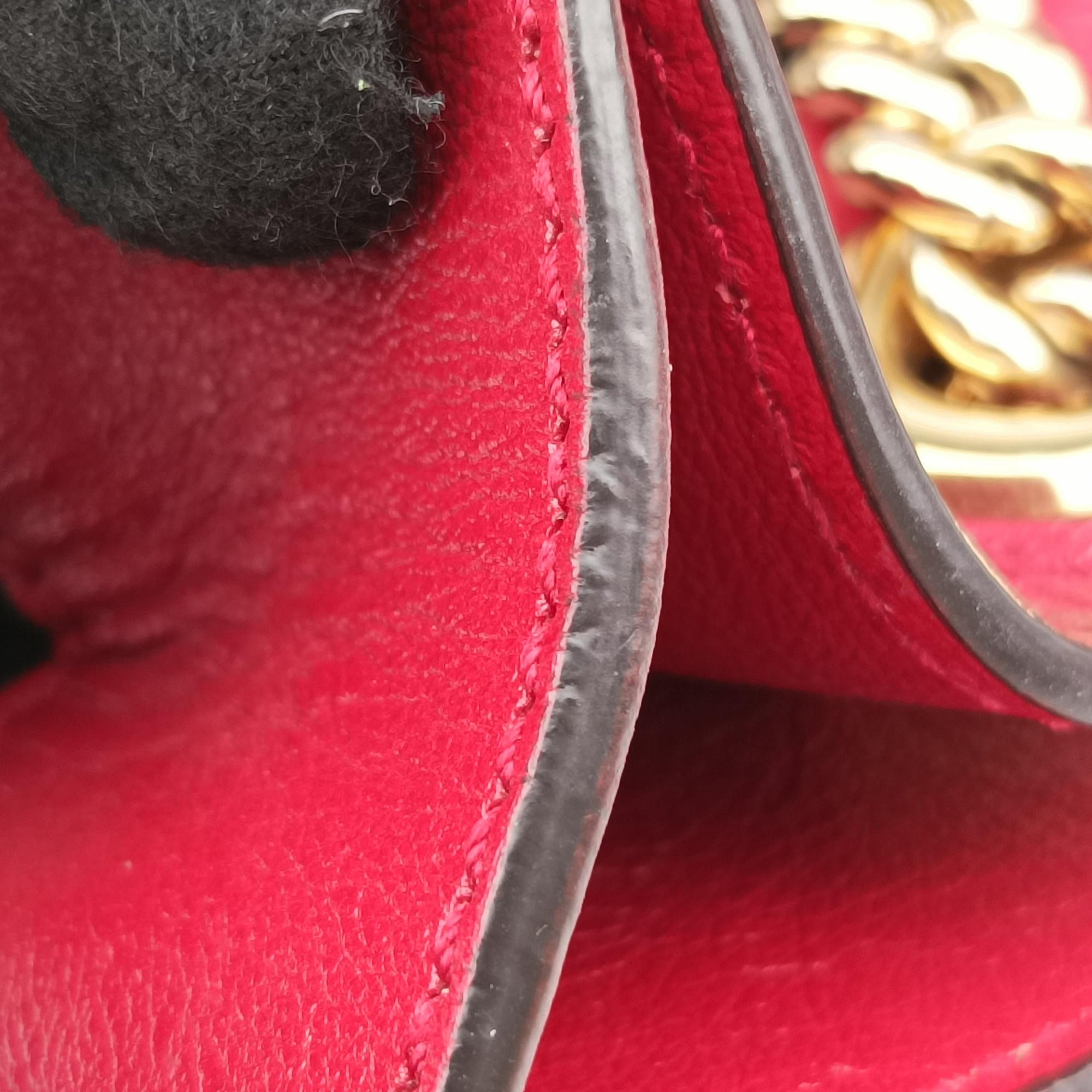 Pre-owned Gucci Rajah Black × Red × Multi Tweed × Leather 537219 shoulderbag | stylenewstar