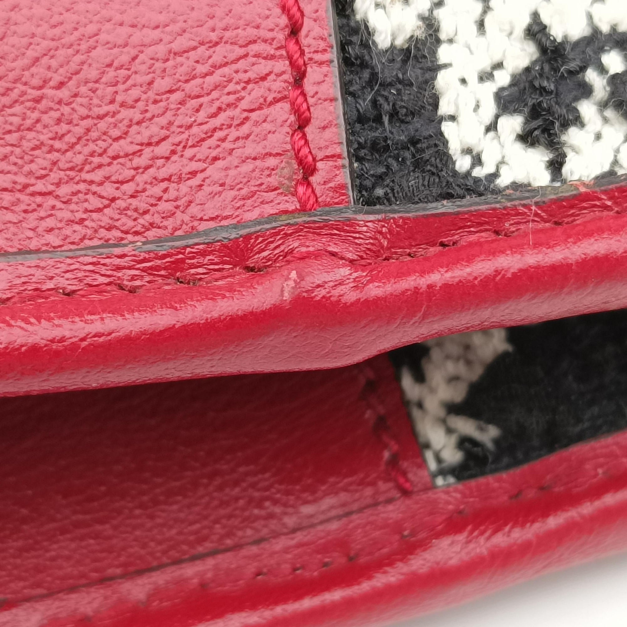 Pre-owned Gucci Rajah Black × Red × Multi Tweed × Leather 537219 shoulderbag | stylenewstar