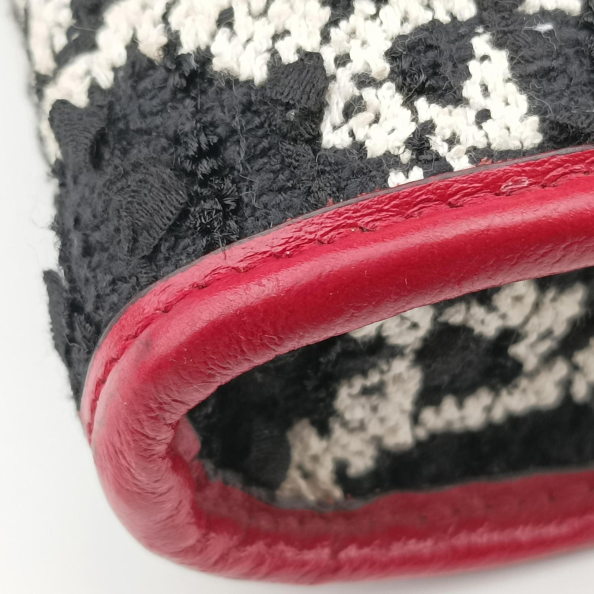 Pre-owned Gucci Rajah Black × Red × Multi Tweed × Leather 537219 shoulderbag | stylenewstar