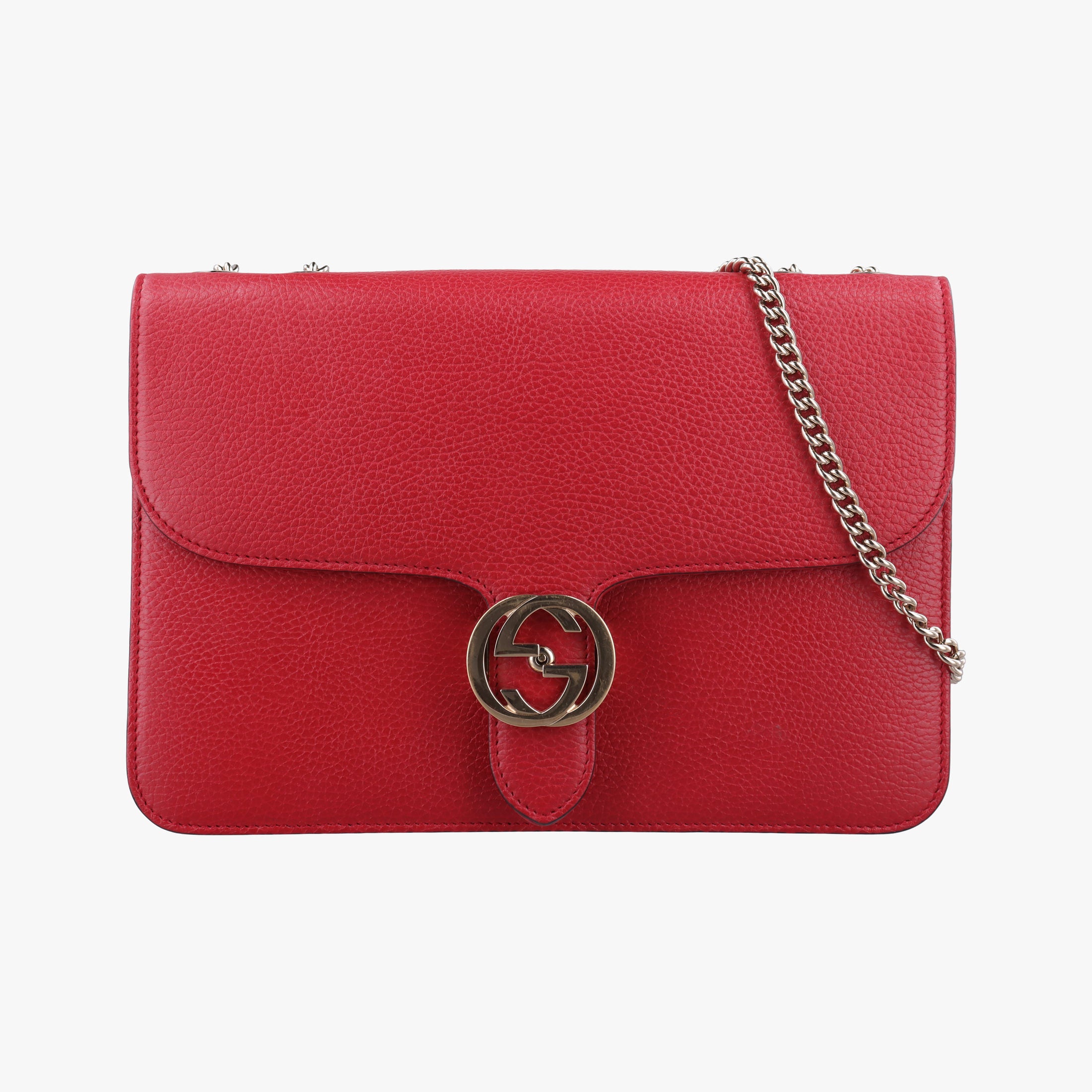 Pre-owned Gucci Interlocking G Red Leather 510303 shoulderbag | stylenewstar