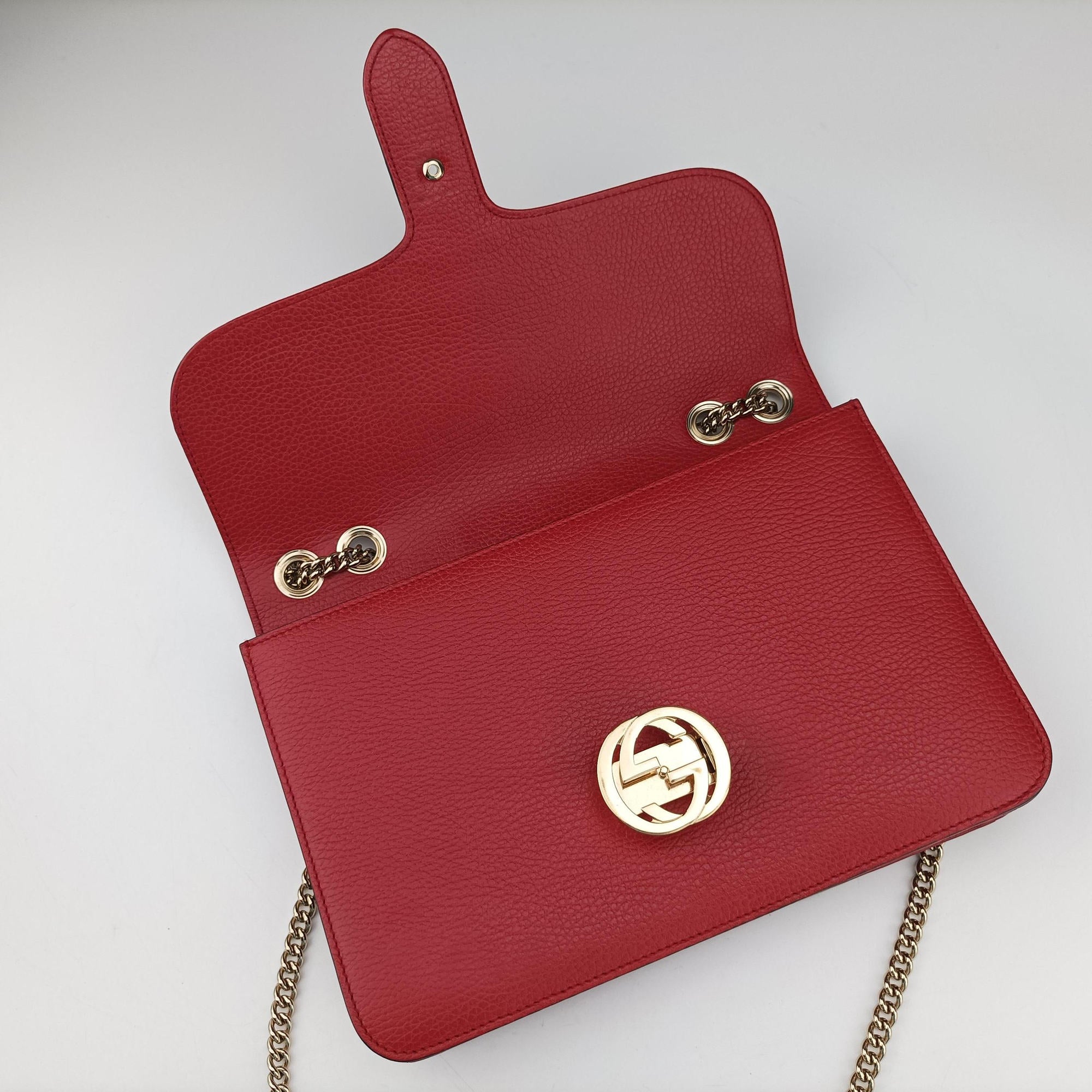 Pre-owned Gucci Interlocking G Red Leather 510303 shoulderbag | stylenewstar