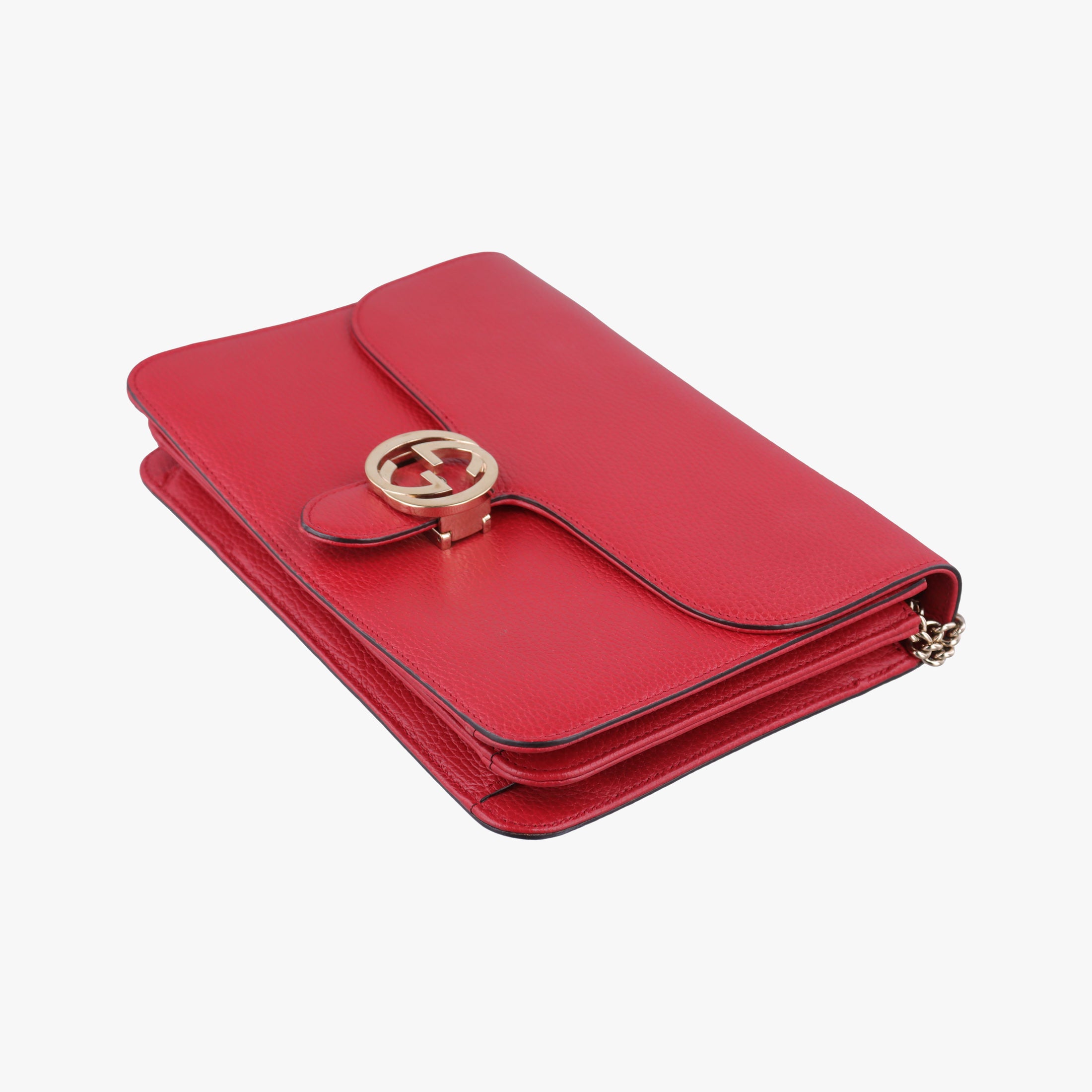 Pre-owned Gucci Interlocking G Red Leather 510303 shoulderbag | stylenewstar
