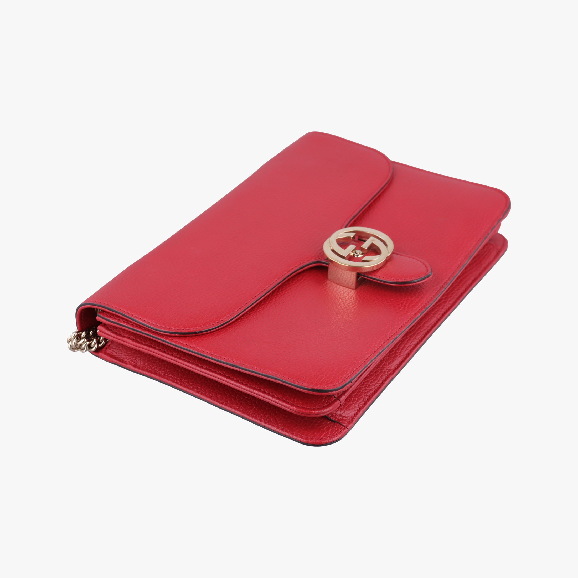 Pre-owned Gucci Interlocking G Red Leather 510303 shoulderbag | stylenewstar