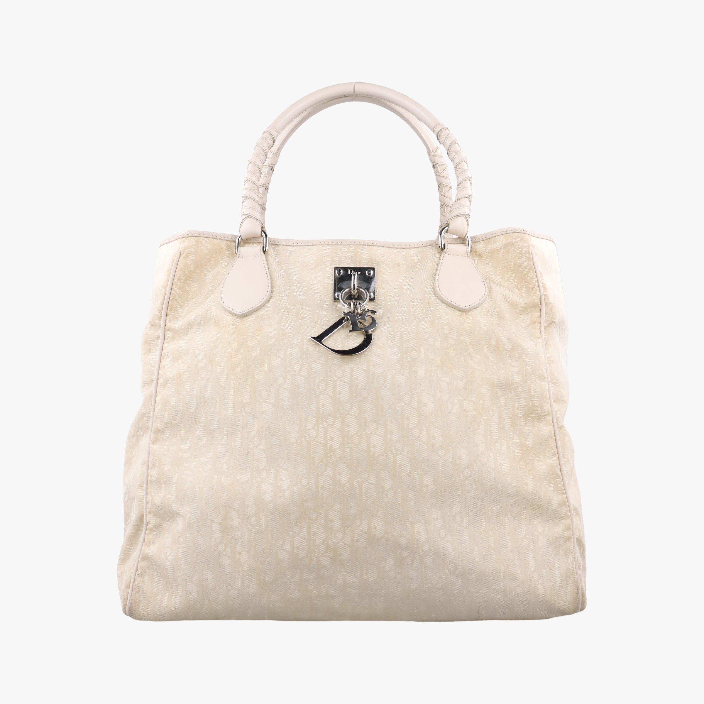 Pre-owned Christian Dior Lovely Beige Diorissimo Canvas × Leather  handbag | stylenewstar