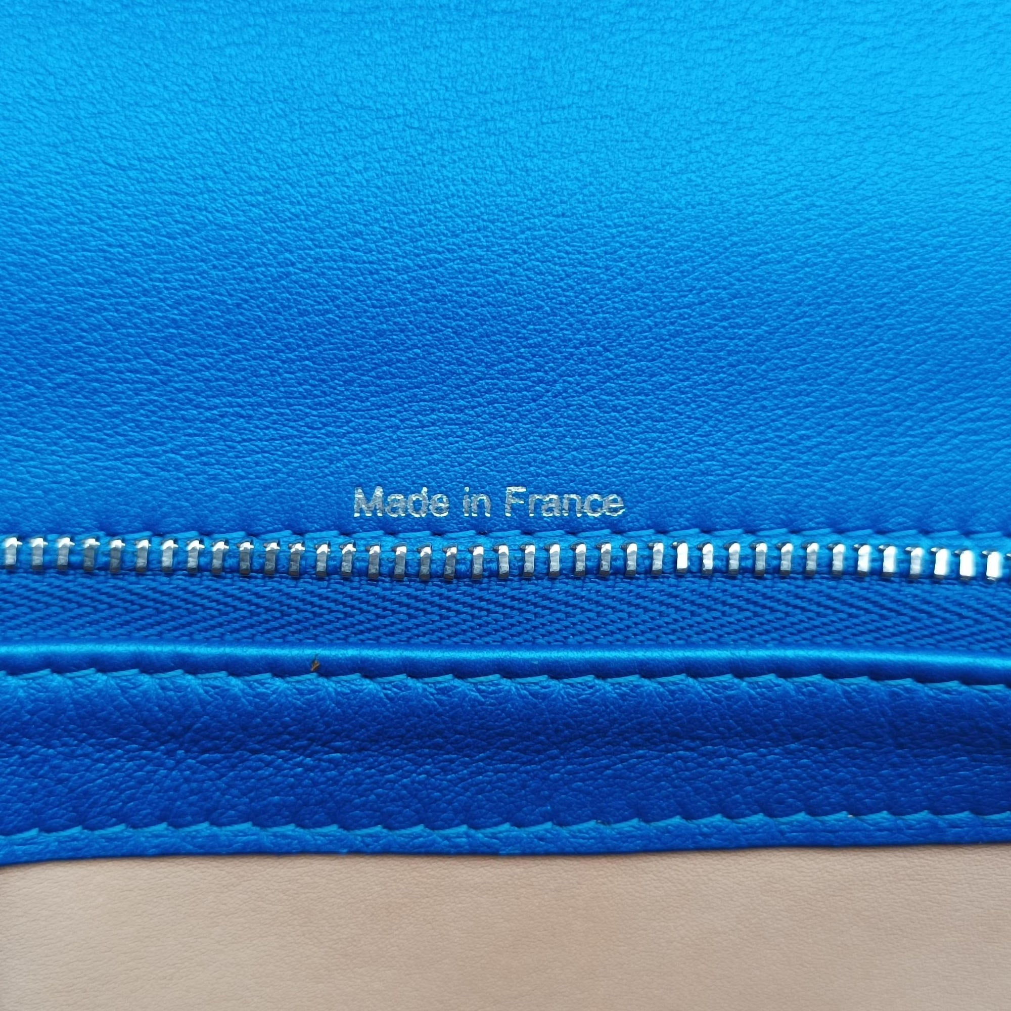 Pre-owned Delvaux Tan pete Blue Leather  shoulderbag | stylenewstar