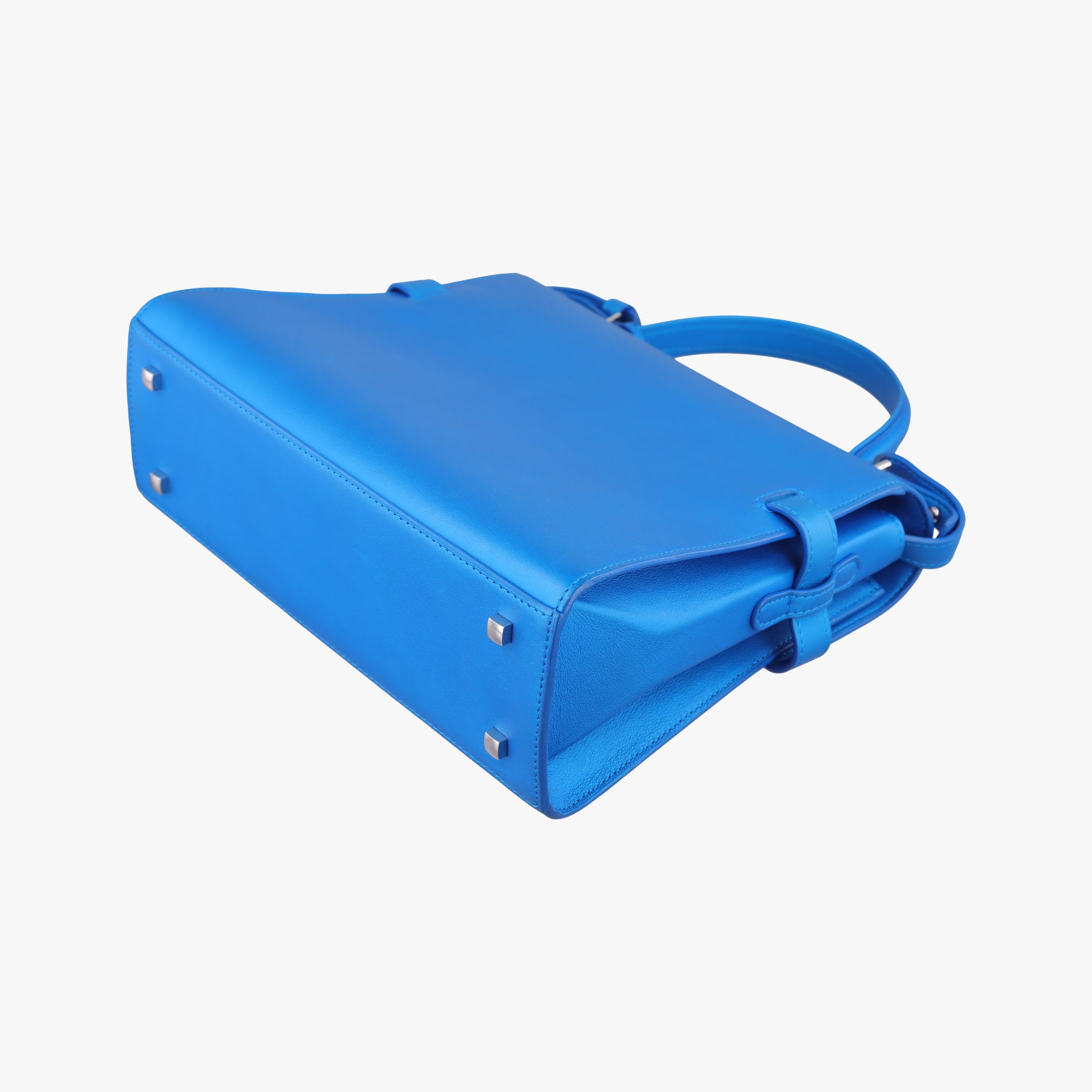 Pre-owned Delvaux Tan pete Blue Leather  shoulderbag | stylenewstar