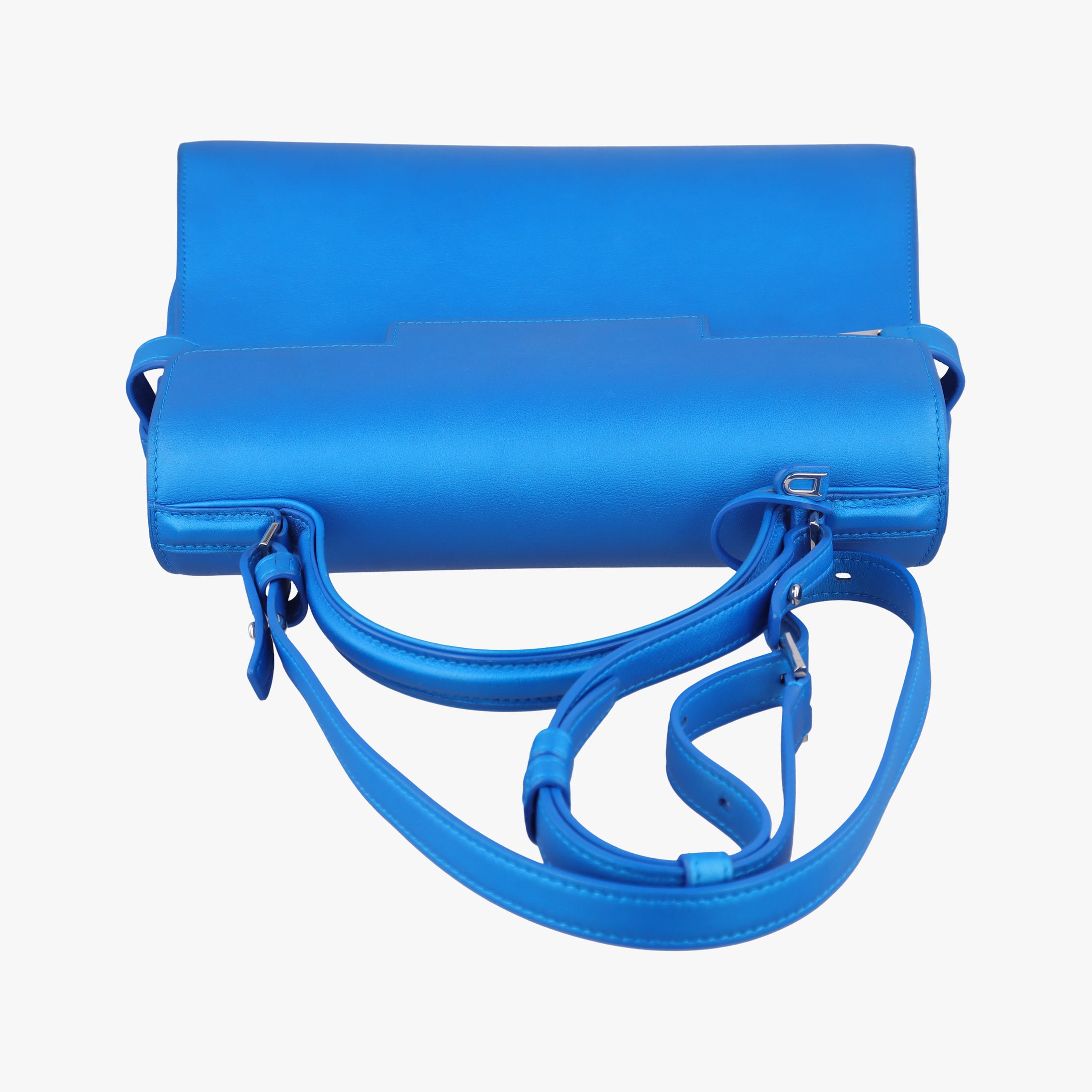 Pre-owned Delvaux Tan pete Blue Leather  shoulderbag | stylenewstar