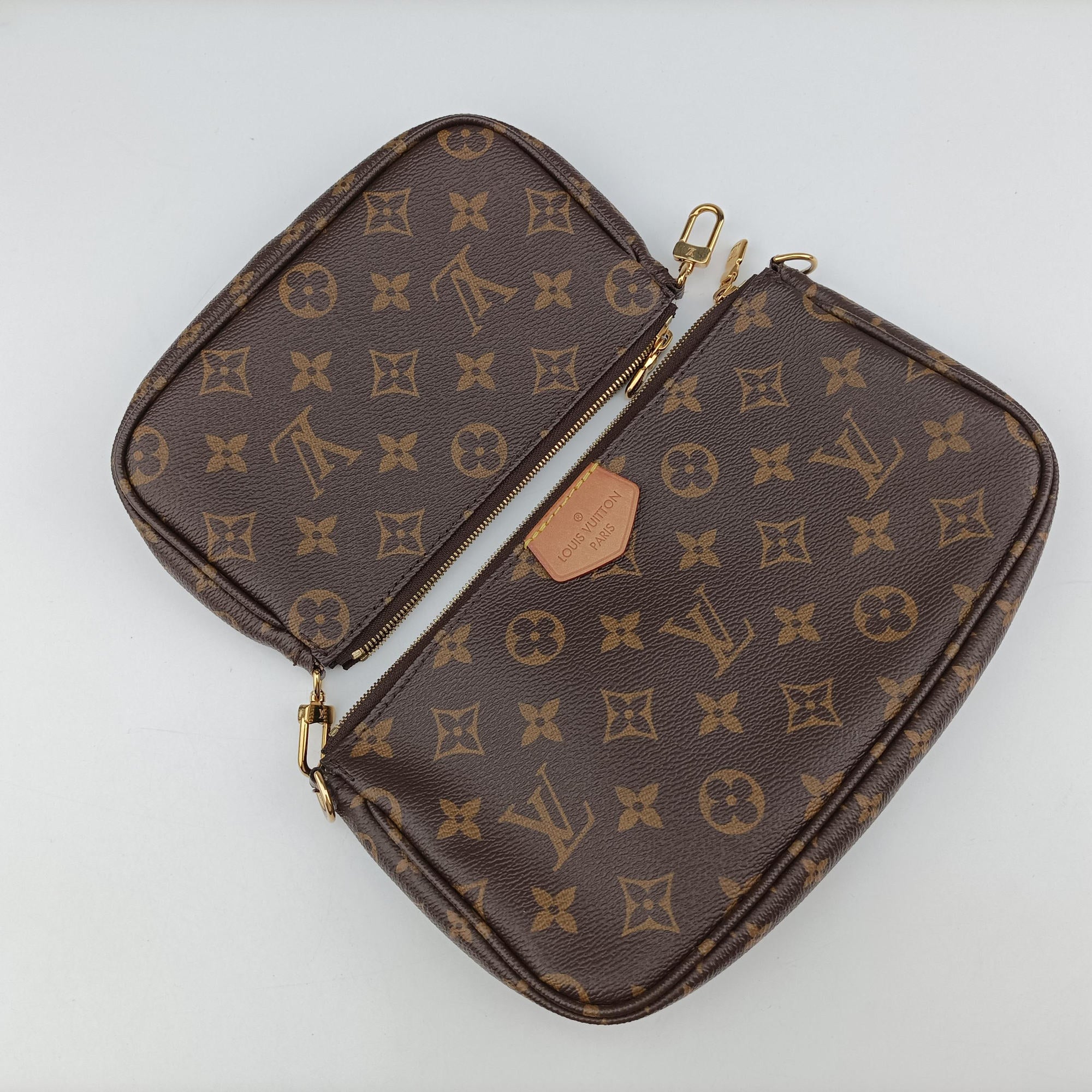 Pre-owned Louis Vuitton MULTI POCHETTE ACCESSOIRES MARRON×ROSE CLAIRE Monogram Canvas M44840 shoulderbag | stylenewstar