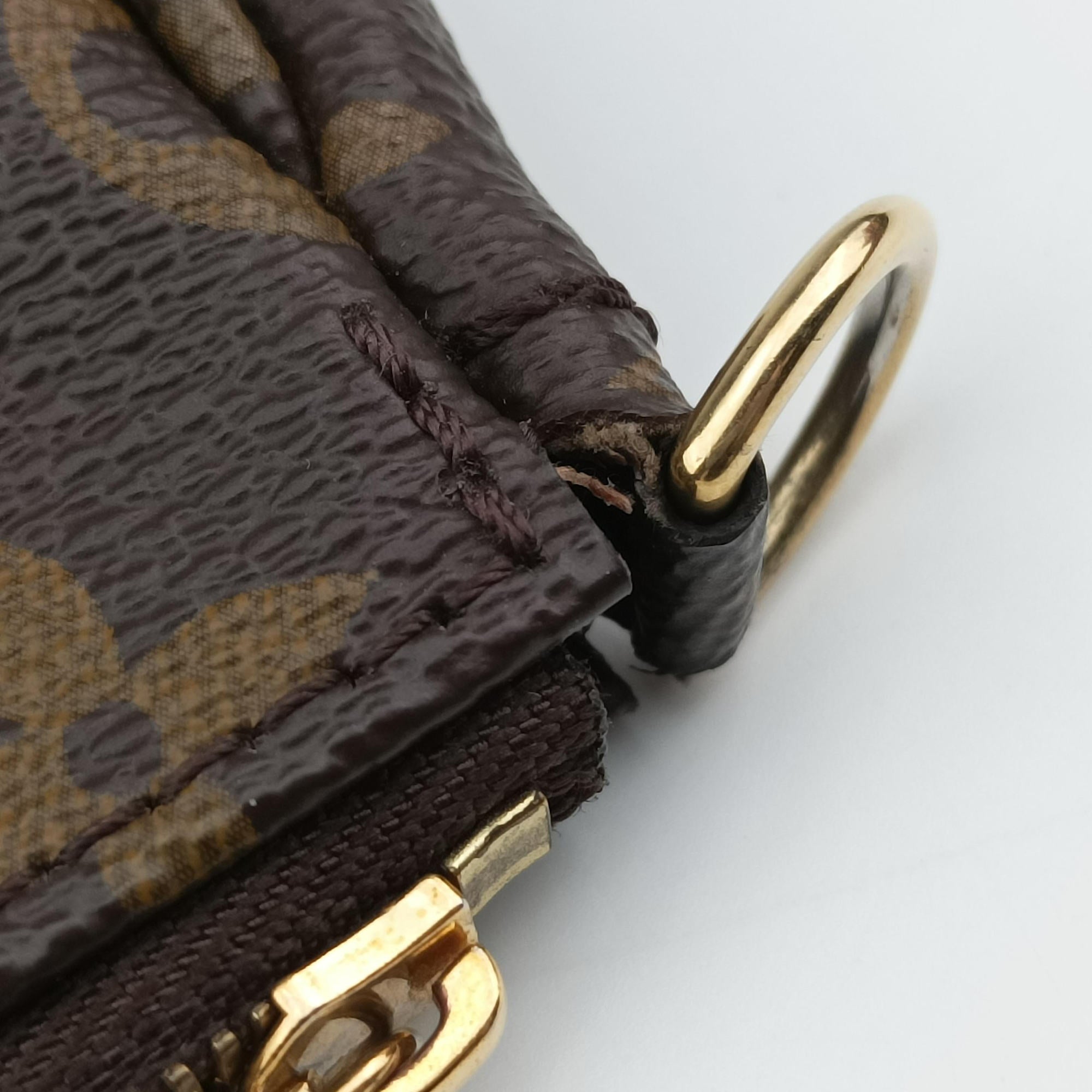 Pre-owned Louis Vuitton MULTI POCHETTE ACCESSOIRES MARRON×ROSE CLAIRE Monogram Canvas M44840 shoulderbag | stylenewstar