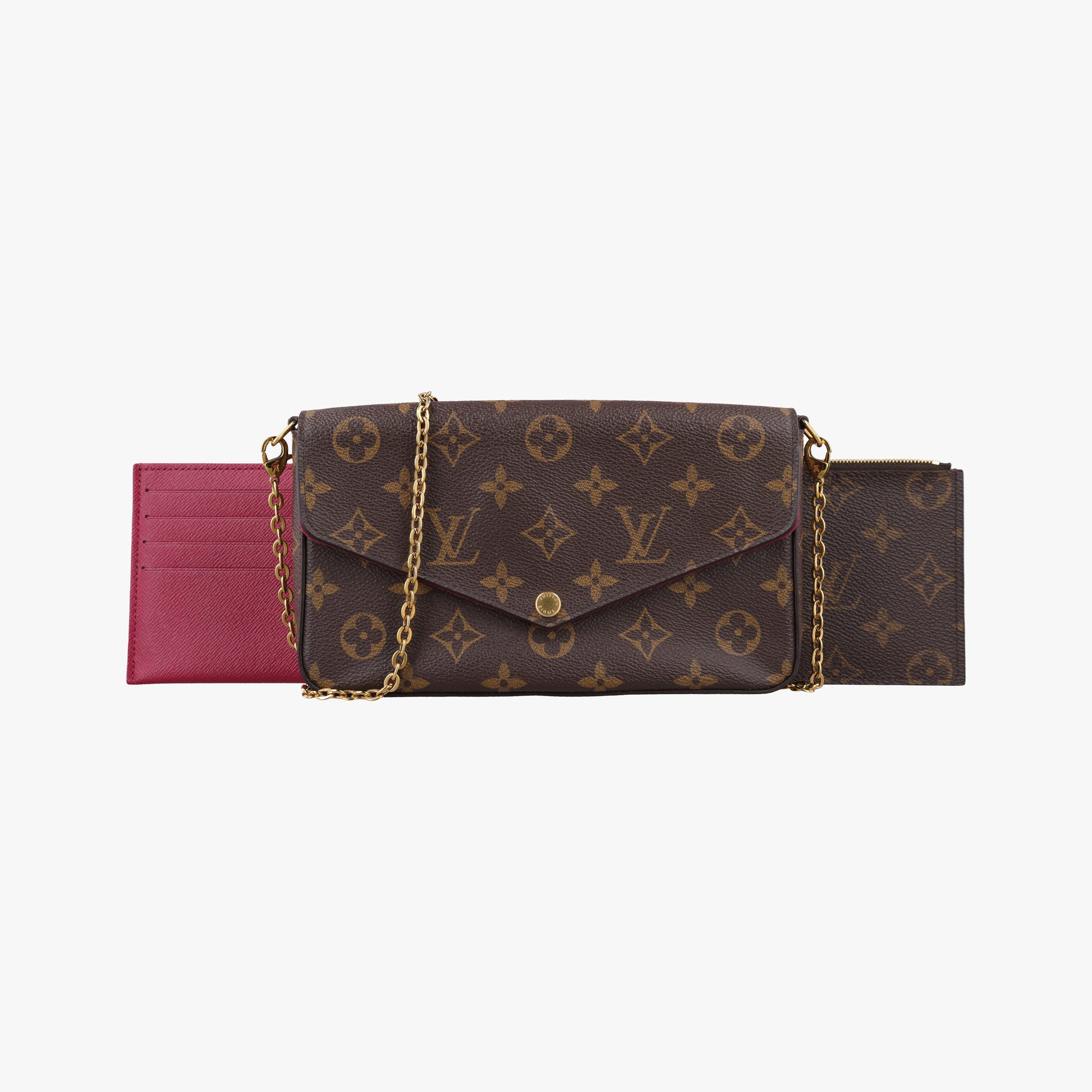 Pre-owned Louis Vuitton Pochette Felicie Brown Monogram Canvas M61276 shoulderbag | stylenewstar