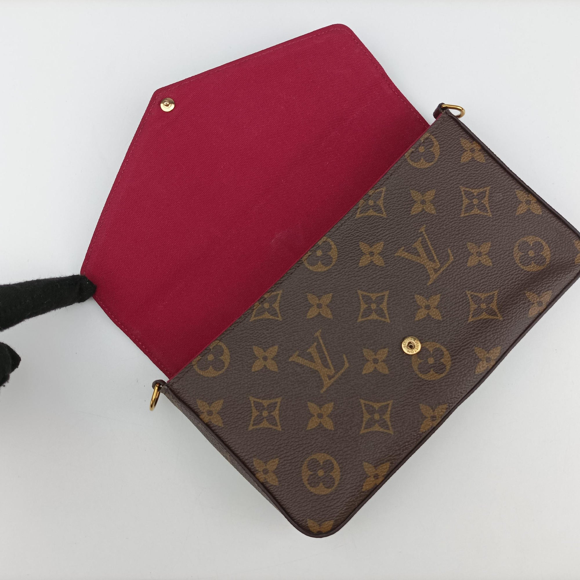 Pre-owned Louis Vuitton Pochette Felicie Brown Monogram Canvas M61276 shoulderbag | stylenewstar