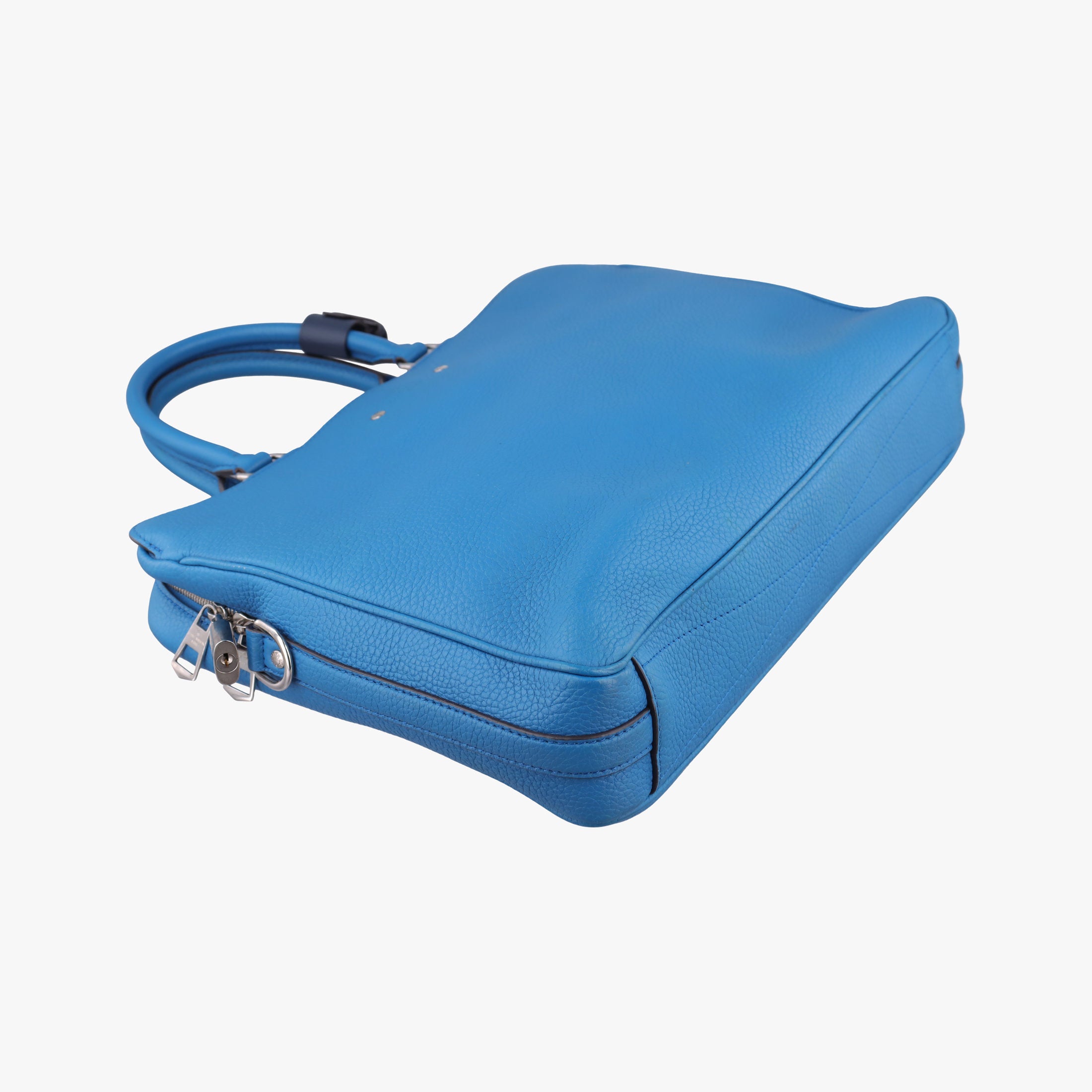 Pre-owned Louis Vuitton Armand Briefcase MM Blue Taurillon leather M52822 handbag | stylenewstar