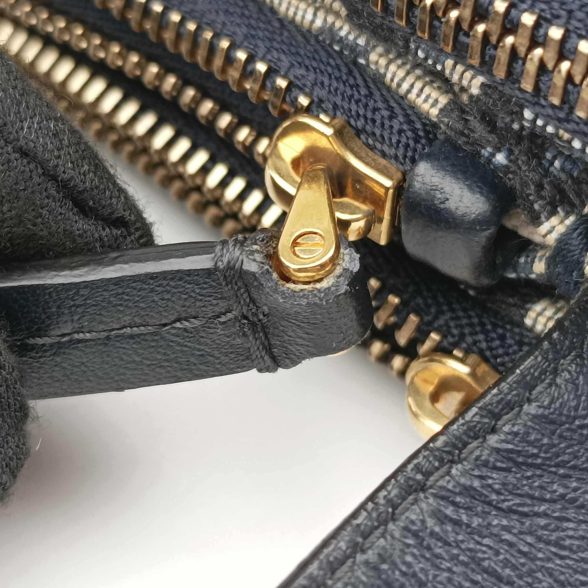 Pre-owned Christian Dior Saddle Navy×gray Jacquard  shoulderbag | stylenewstar