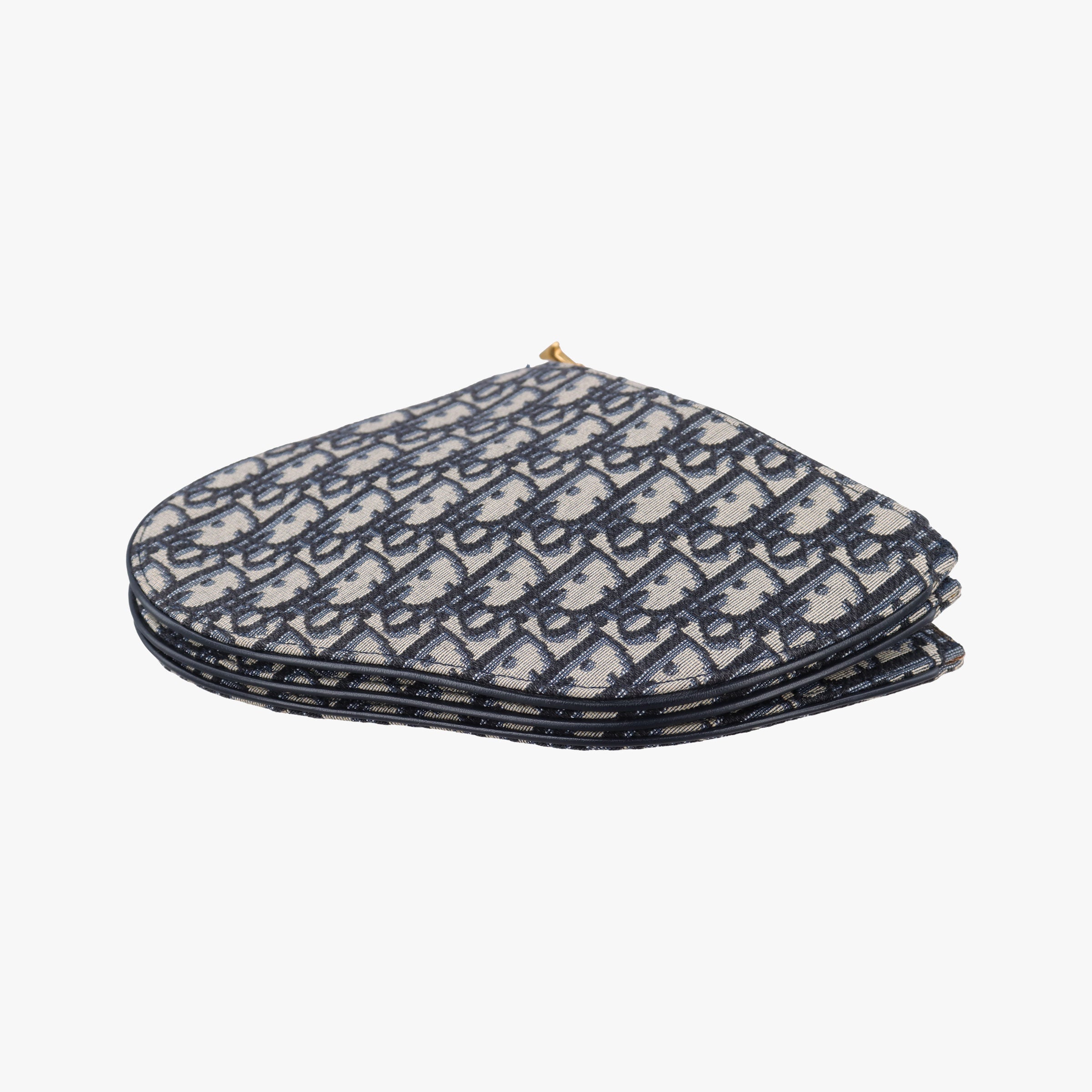 Pre-owned Christian Dior Saddle Navy×gray Jacquard  shoulderbag | stylenewstar