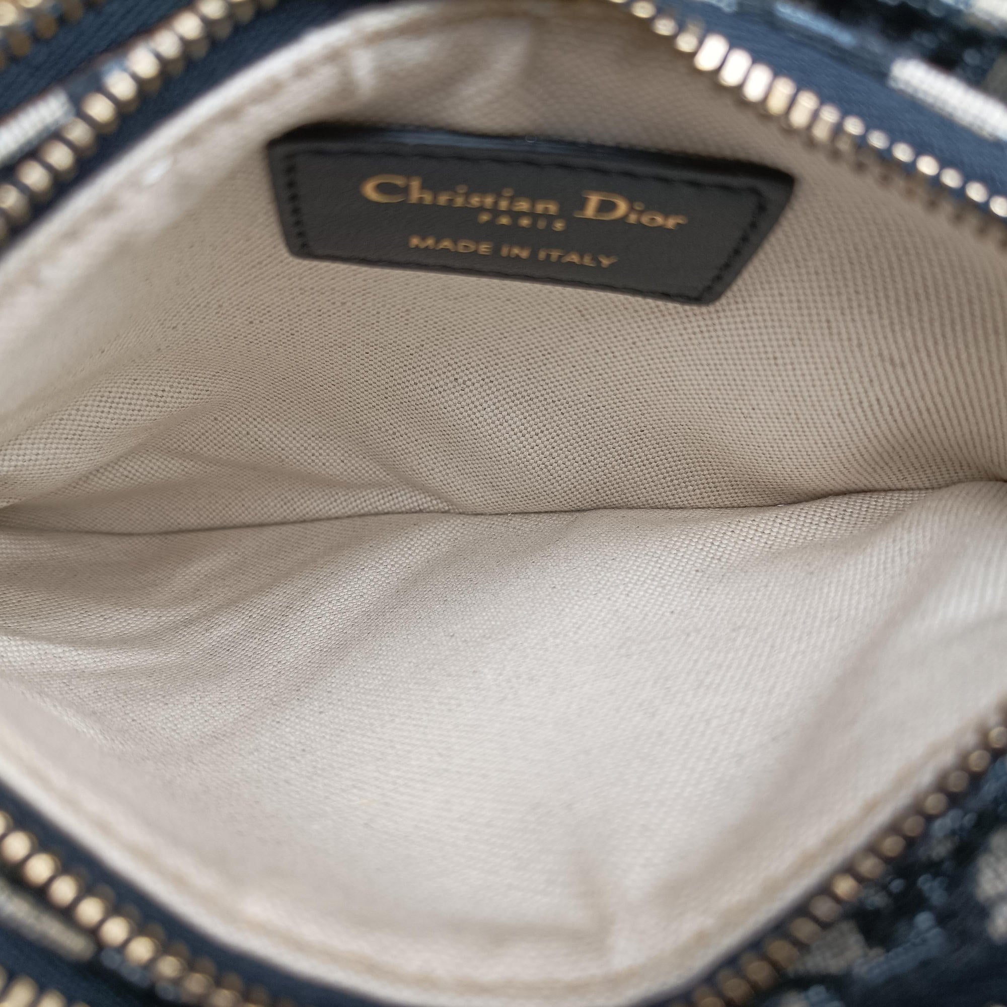 Pre-owned Christian Dior Saddle Navy×gray Jacquard  shoulderbag | stylenewstar