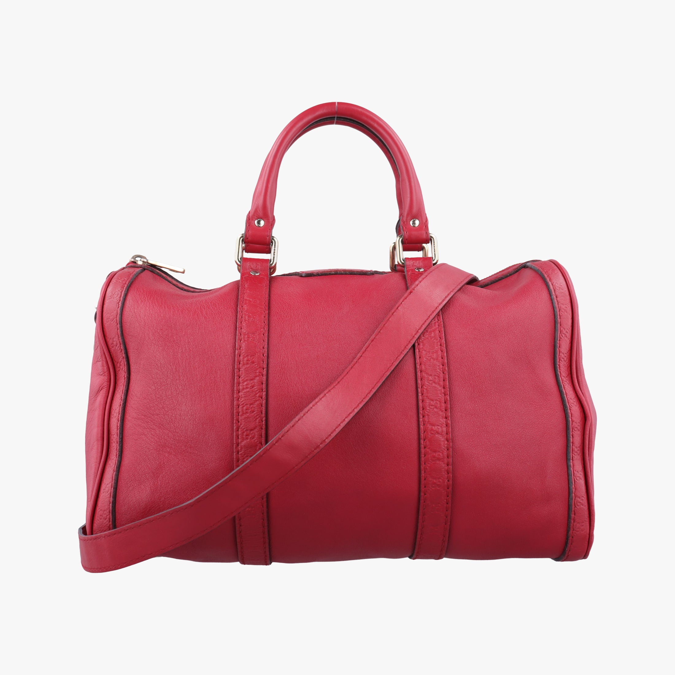 Secondhand Gucci Guccissima Trim Web Joy Red Leather 247205 shoulderbag | stylenewstar