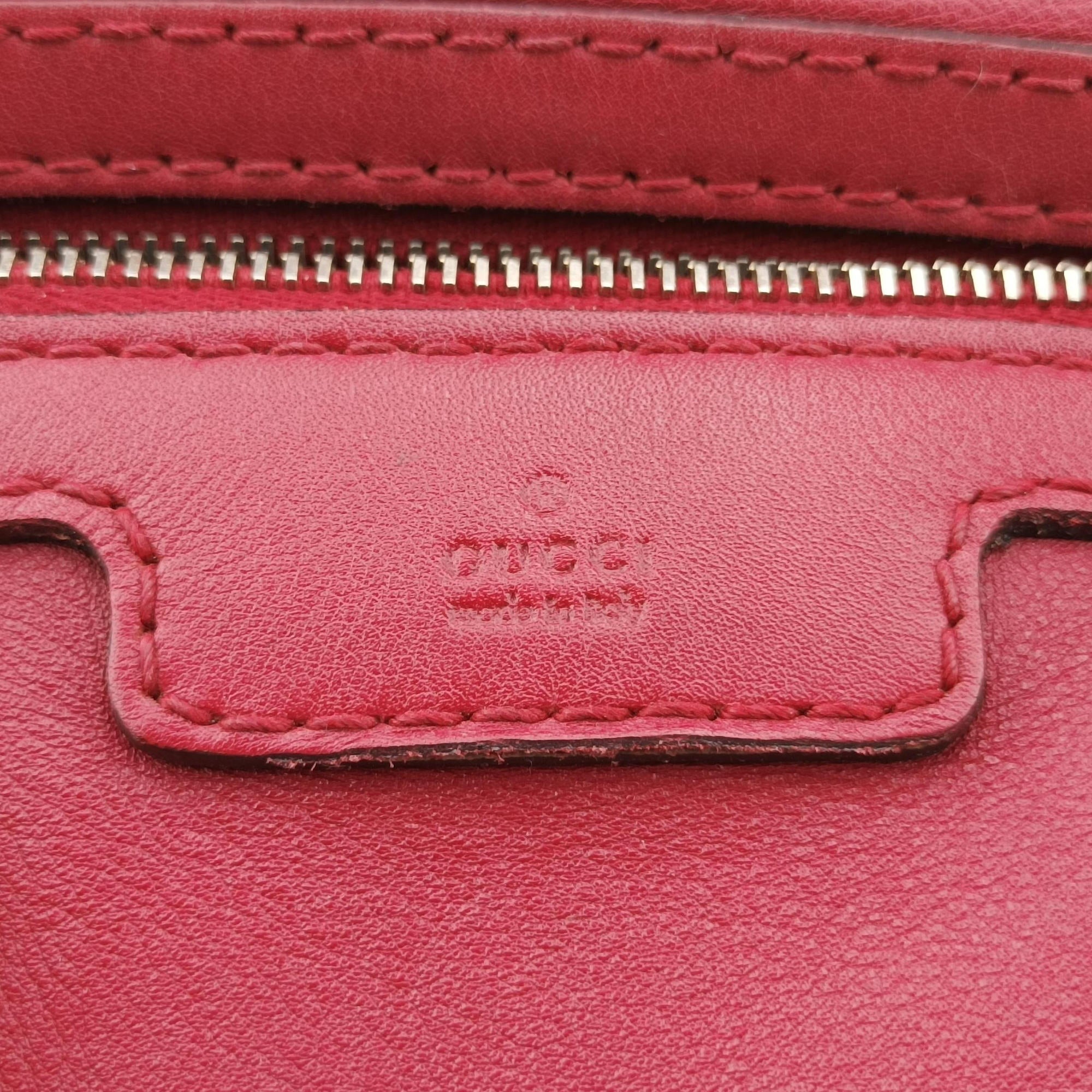 Secondhand Gucci Guccissima Trim Web Joy Red Leather 247205 shoulderbag | stylenewstar