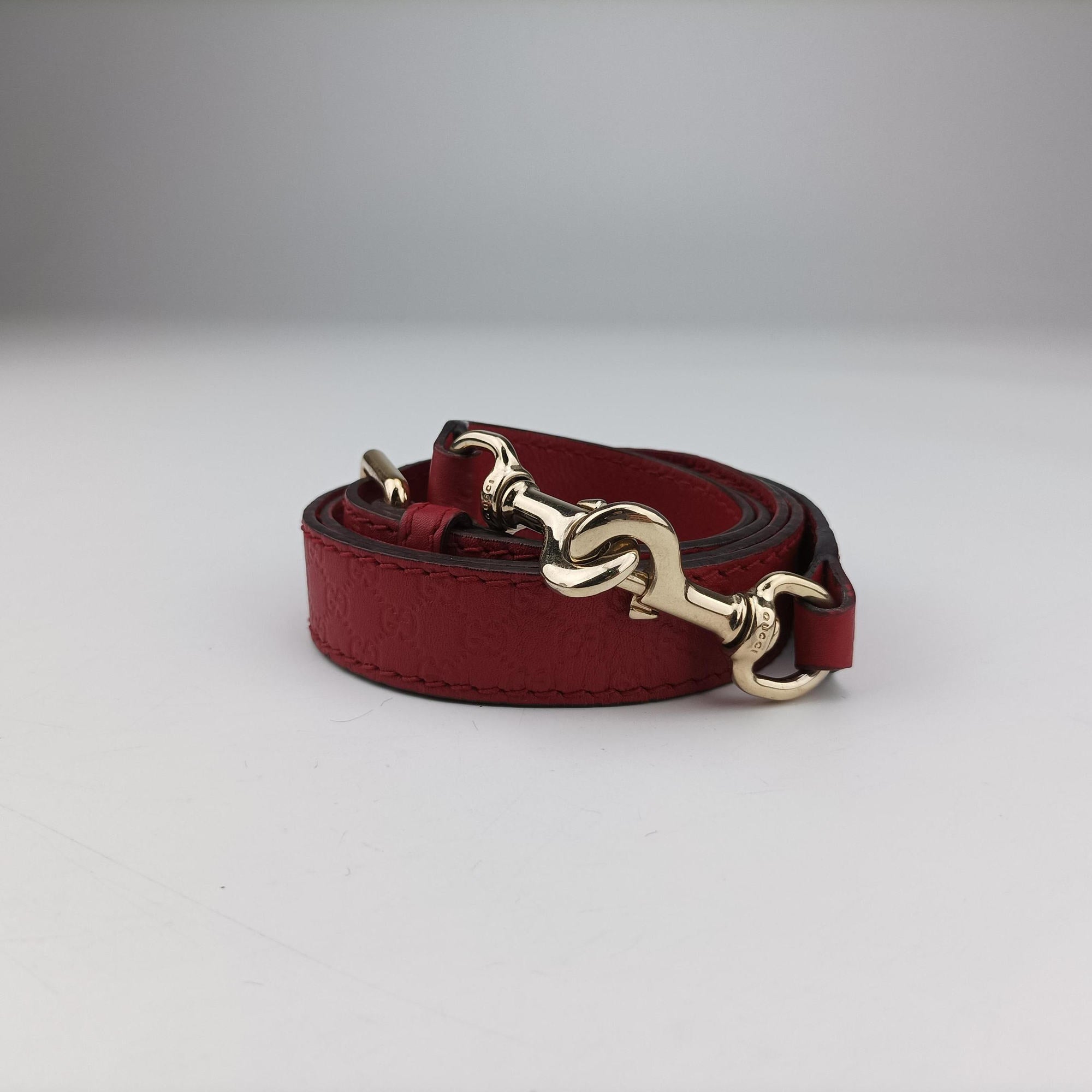 Secondhand Gucci Guccissima Trim Web Joy Red Leather 247205 shoulderbag | stylenewstar