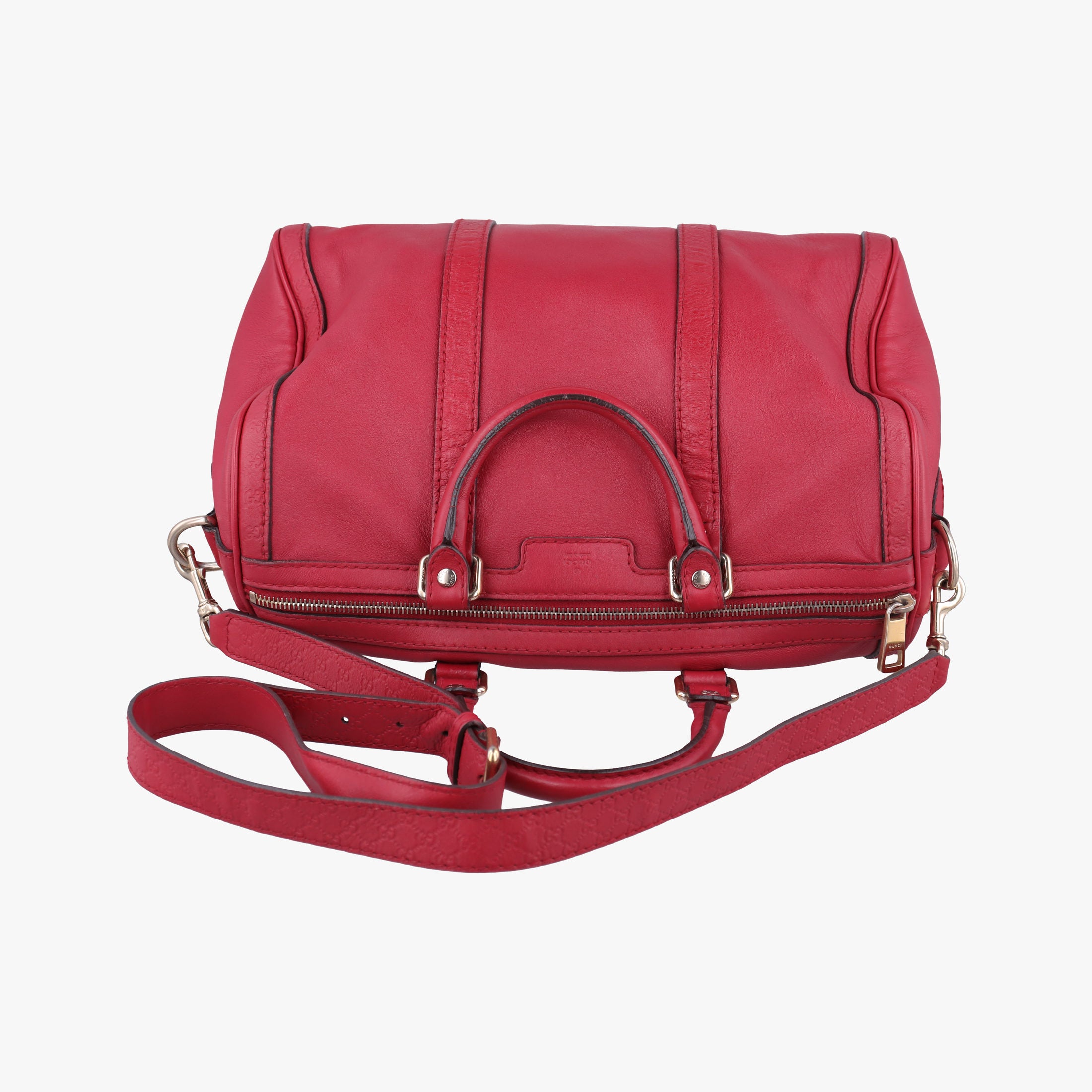 Secondhand Gucci Guccissima Trim Web Joy Red Leather 247205 shoulderbag | stylenewstar