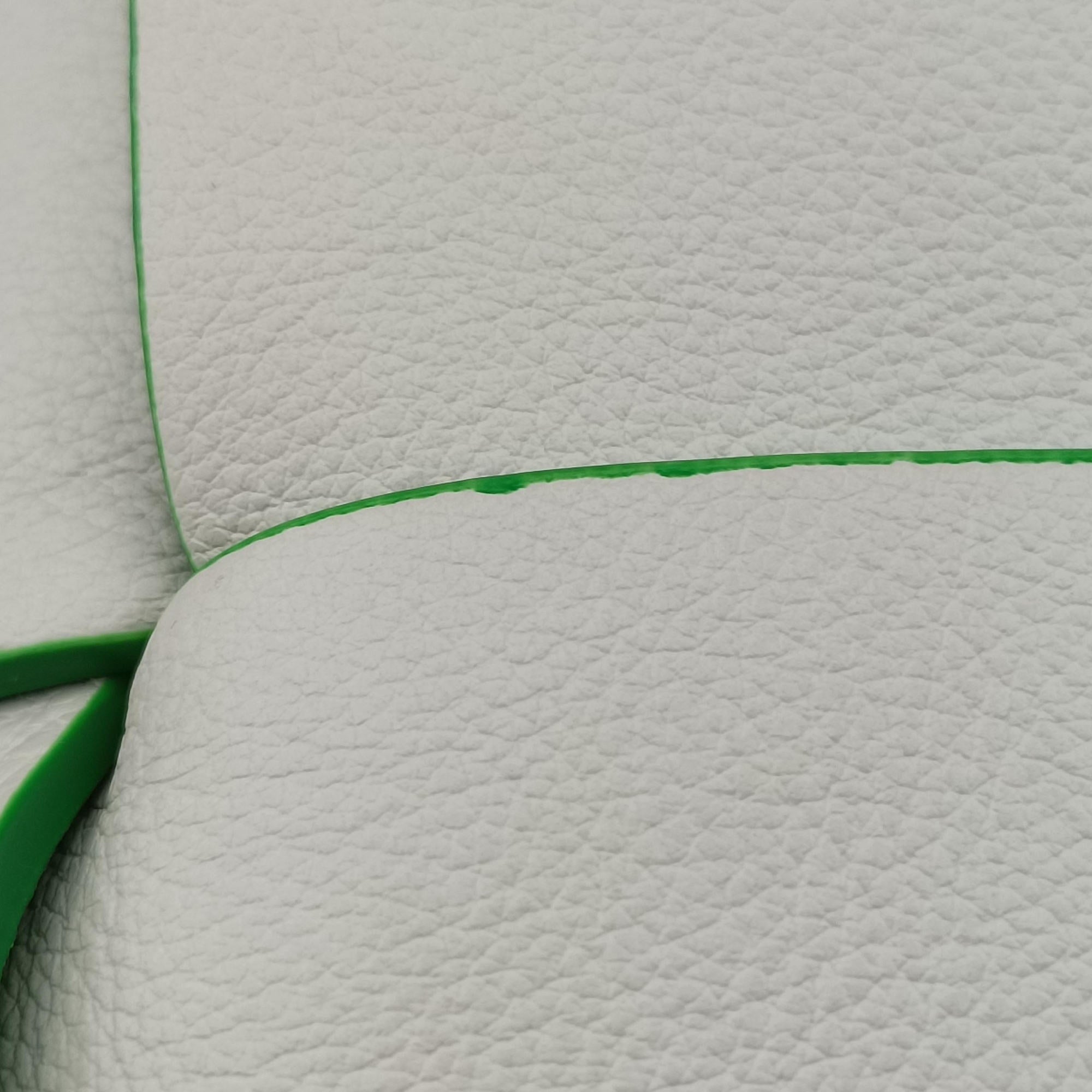 Pre-owned Bottega Veneta THE ARCO Tote White×Green lambskin  handbag | stylenewstar
