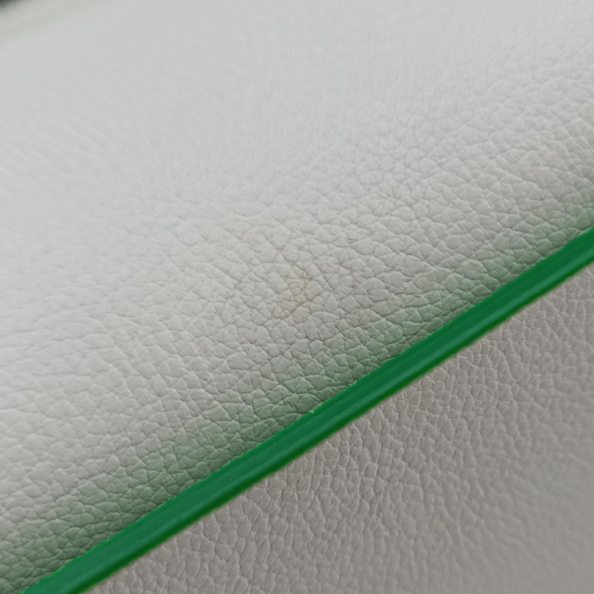 Pre-owned Bottega Veneta THE ARCO Tote White×Green lambskin  handbag | stylenewstar
