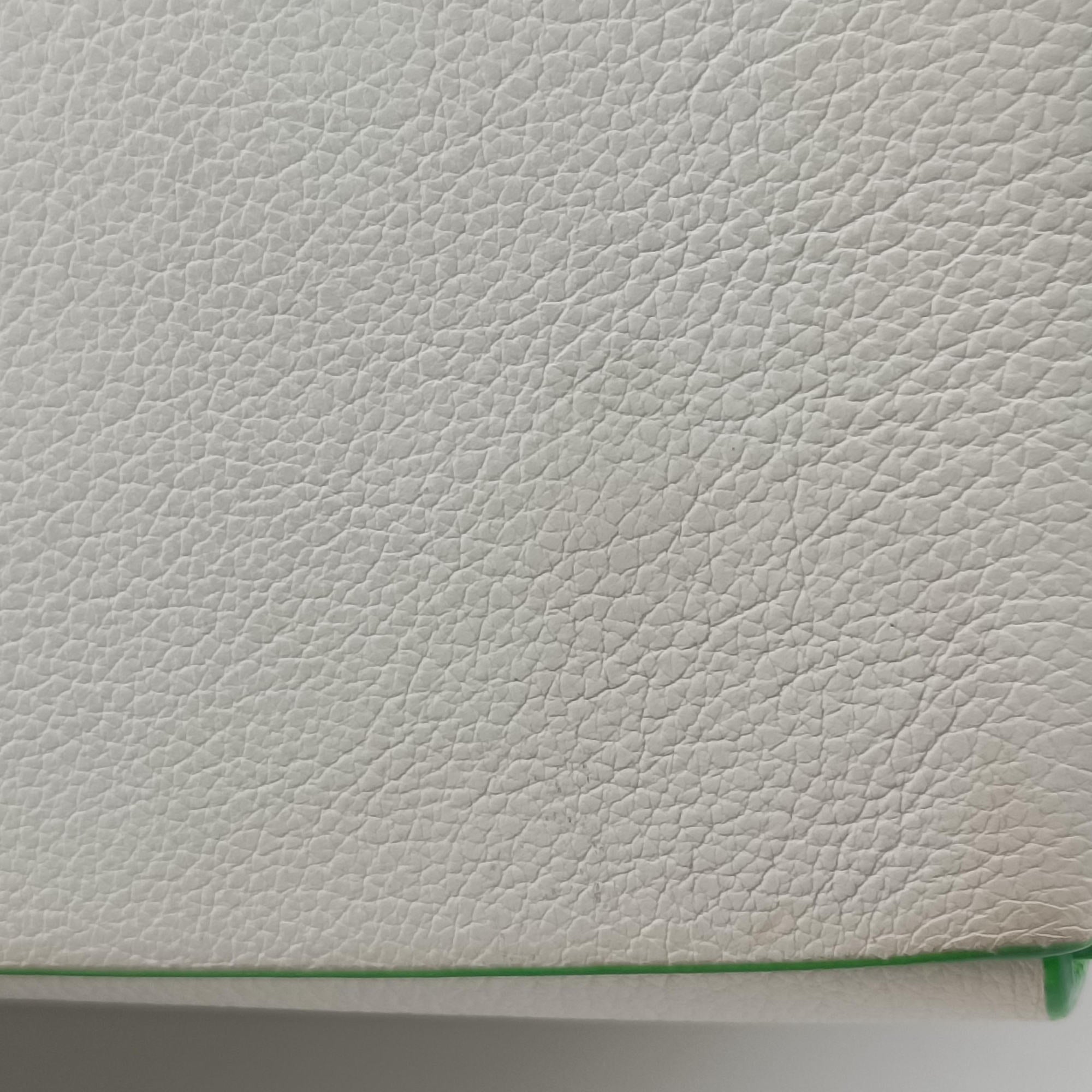 Pre-owned Bottega Veneta THE ARCO Tote White×Green lambskin  handbag | stylenewstar