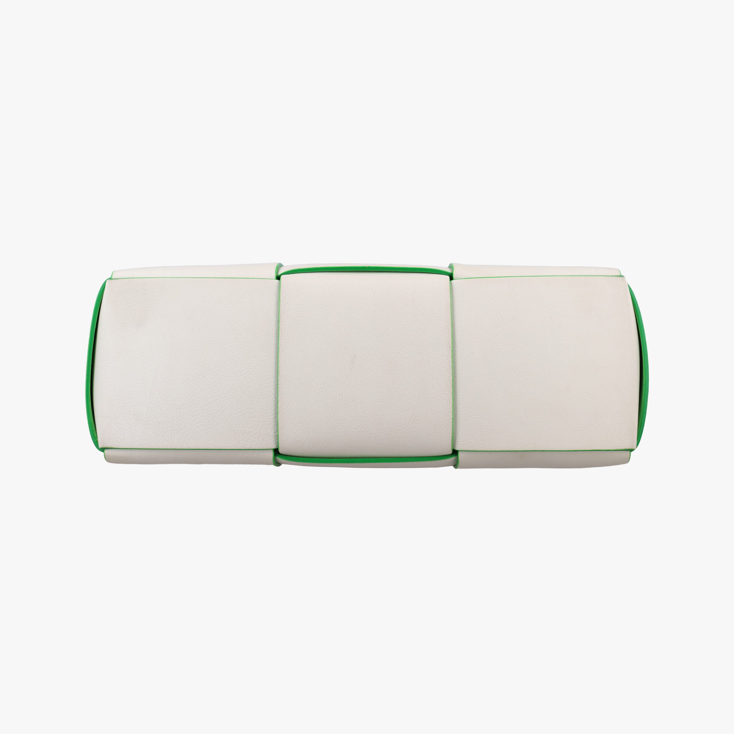 Pre-owned Bottega Veneta THE ARCO Tote White×Green lambskin  handbag | stylenewstar