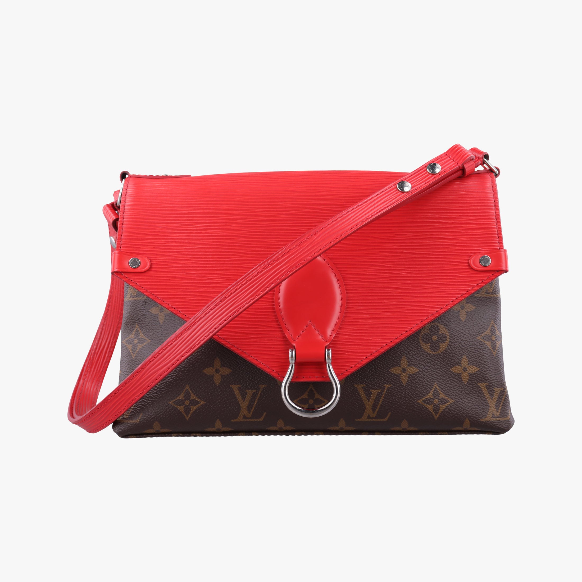 Pre-owned Louis Vuitton SAINT MICHEL brown×COQUELICOT Monogram Canvas×Epi Leather M44031 shoulderbag | stylenewstar