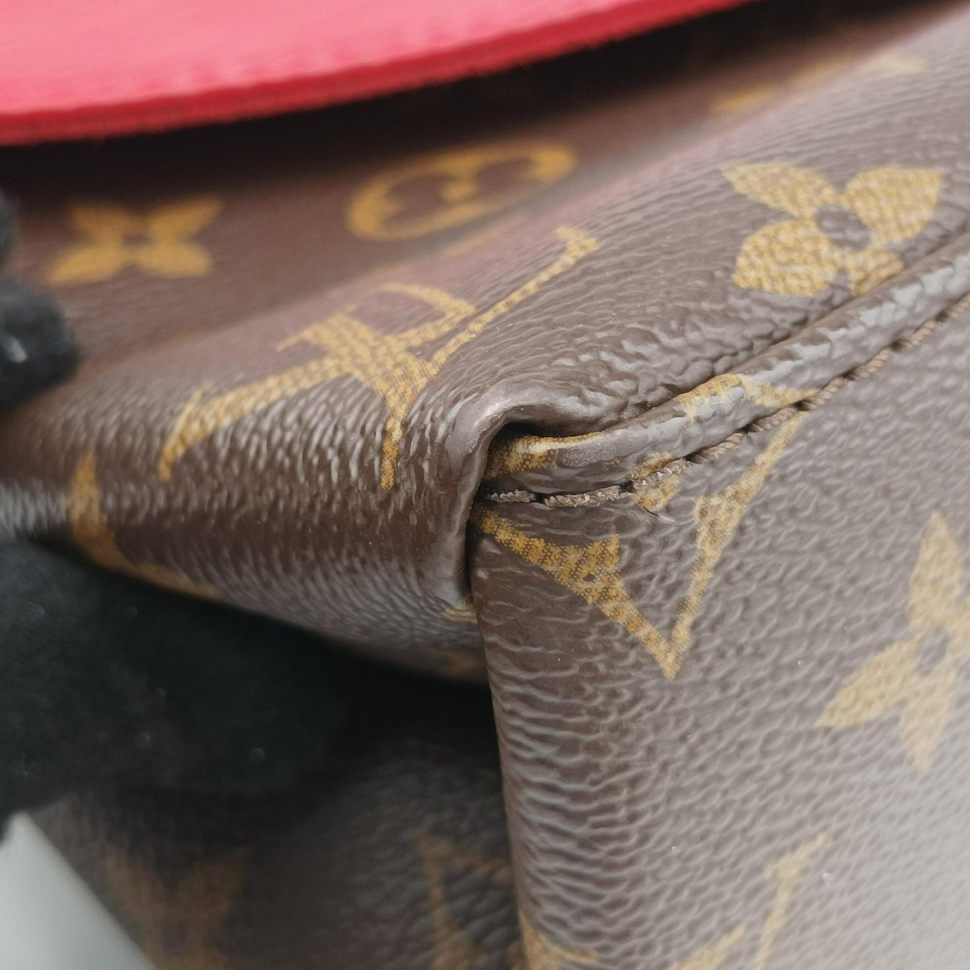 Pre-owned Louis Vuitton SAINT MICHEL brown×COQUELICOT Monogram Canvas×Epi Leather M44031 shoulderbag | stylenewstar