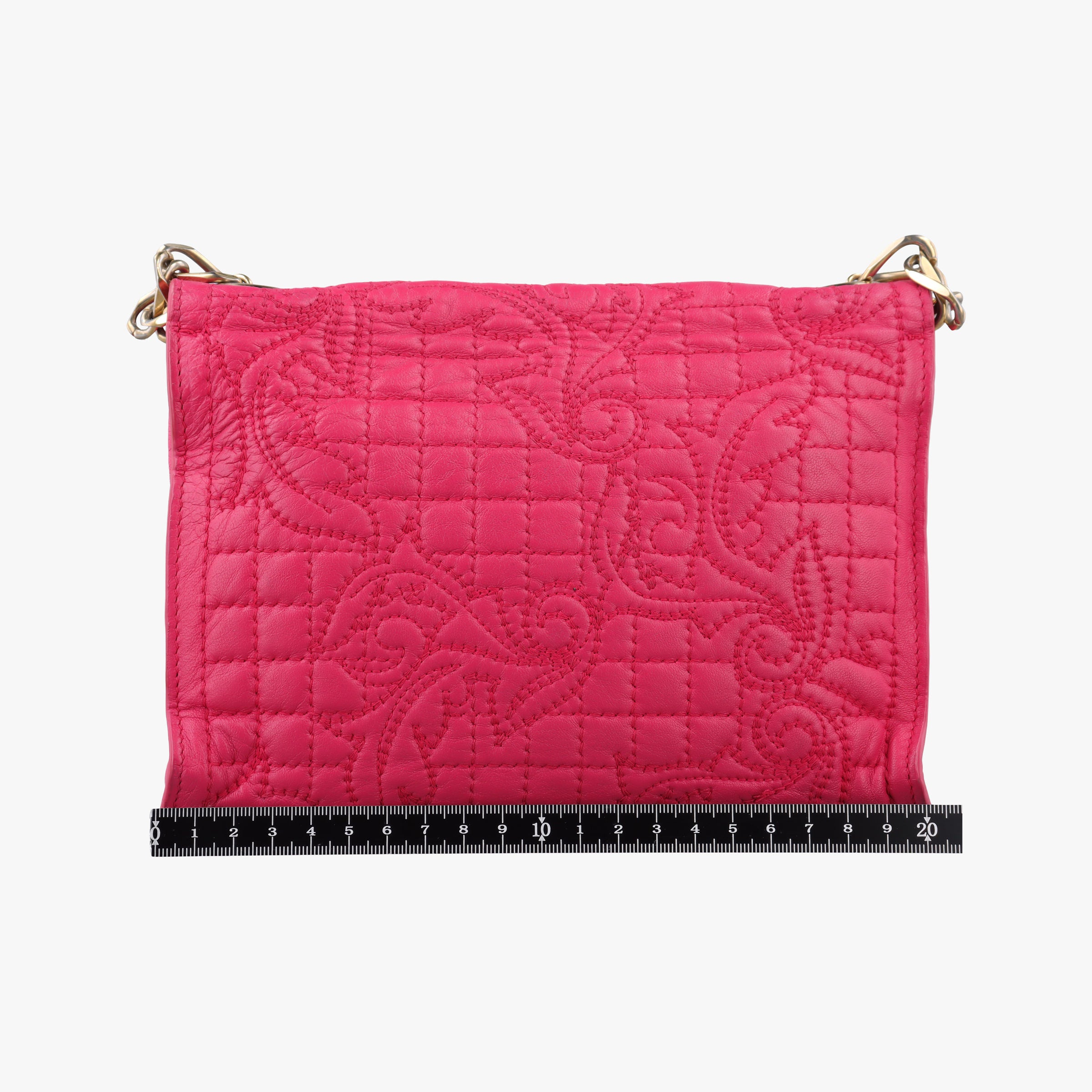 Pre-owned VERSACE quilted chain Rose leather  shoulderbag | stylenewstar