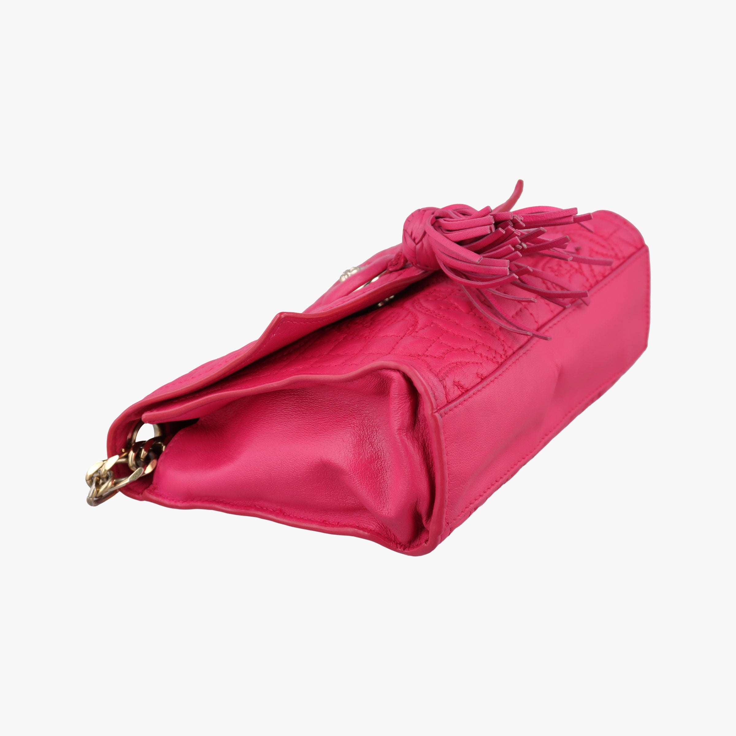 Pre-owned VERSACE quilted chain Rose leather  shoulderbag | stylenewstar