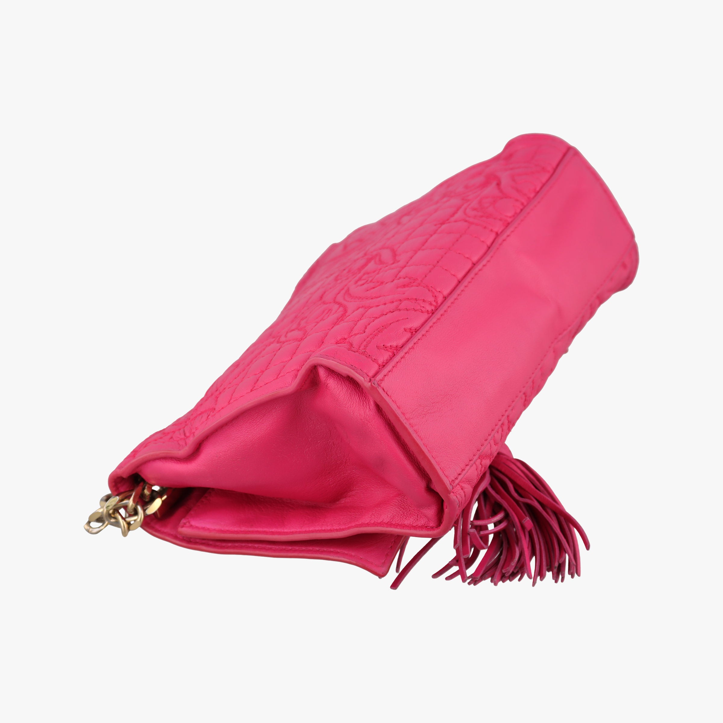 Pre-owned VERSACE quilted chain Rose leather  shoulderbag | stylenewstar