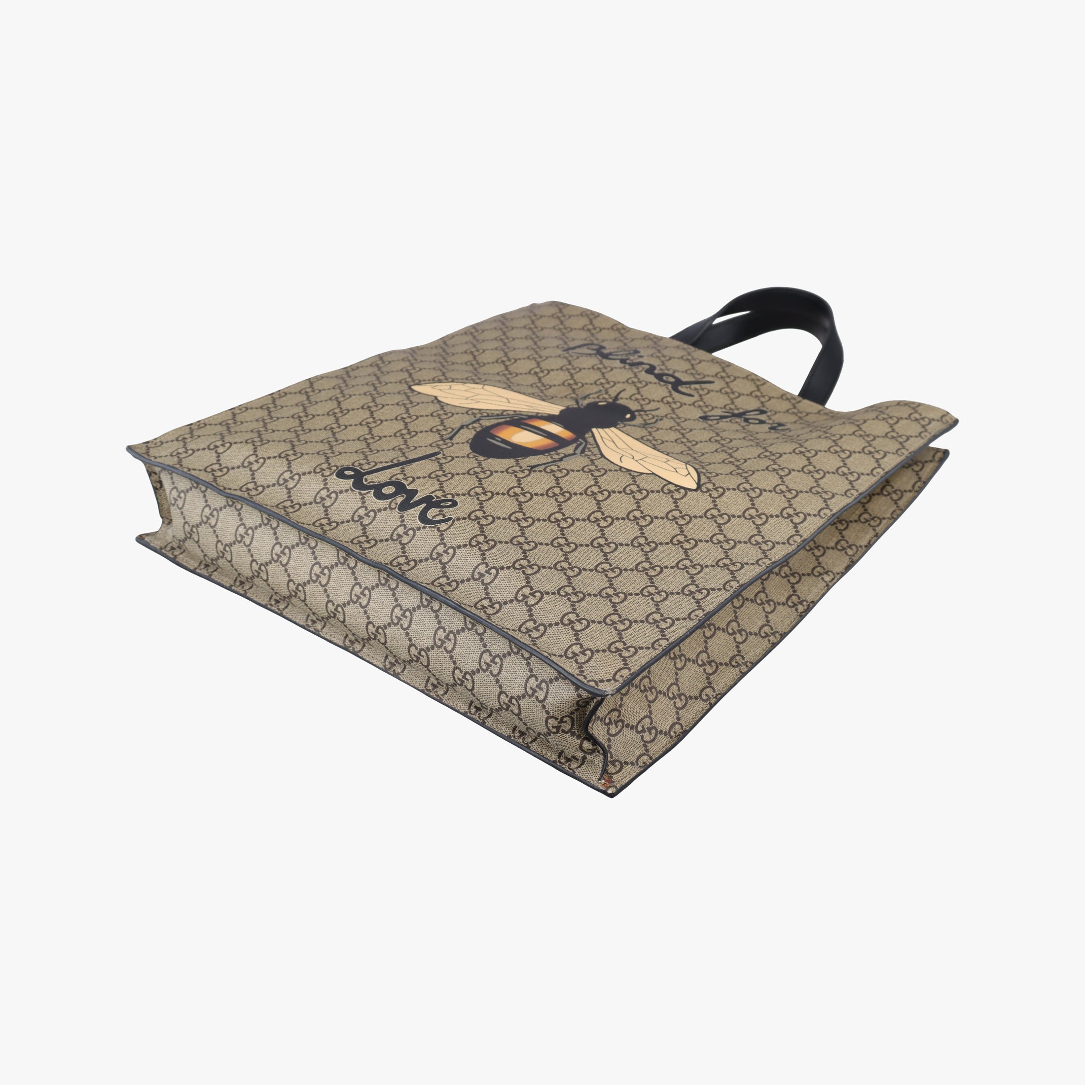 Pre-owned Gucci GG Supreme Bee Beige×black PVC coated canvas×Leather 450950 shoulderbag | stylenewstar