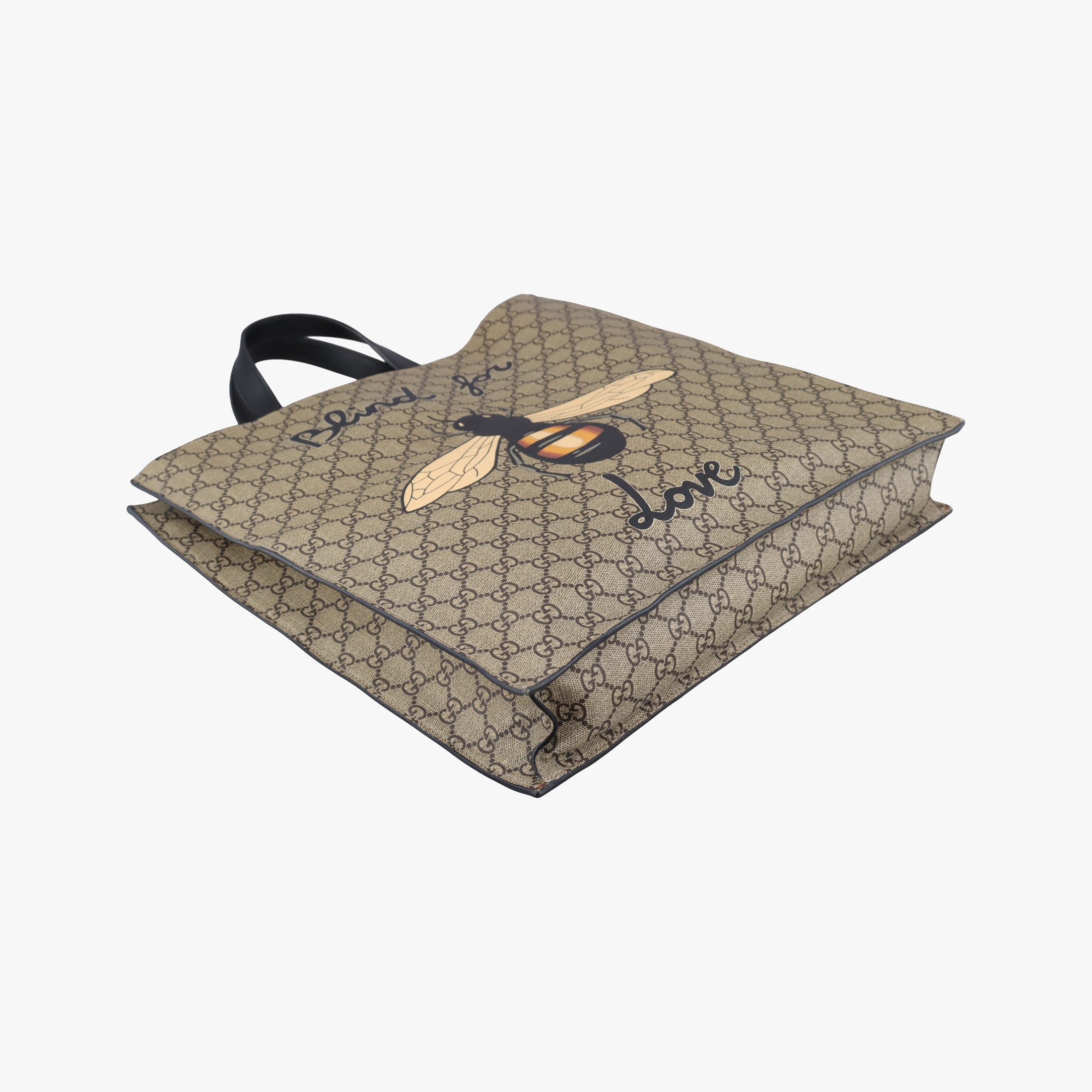 Pre-owned Gucci GG Supreme Bee Beige×black PVC coated canvas×Leather 450950 shoulderbag | stylenewstar