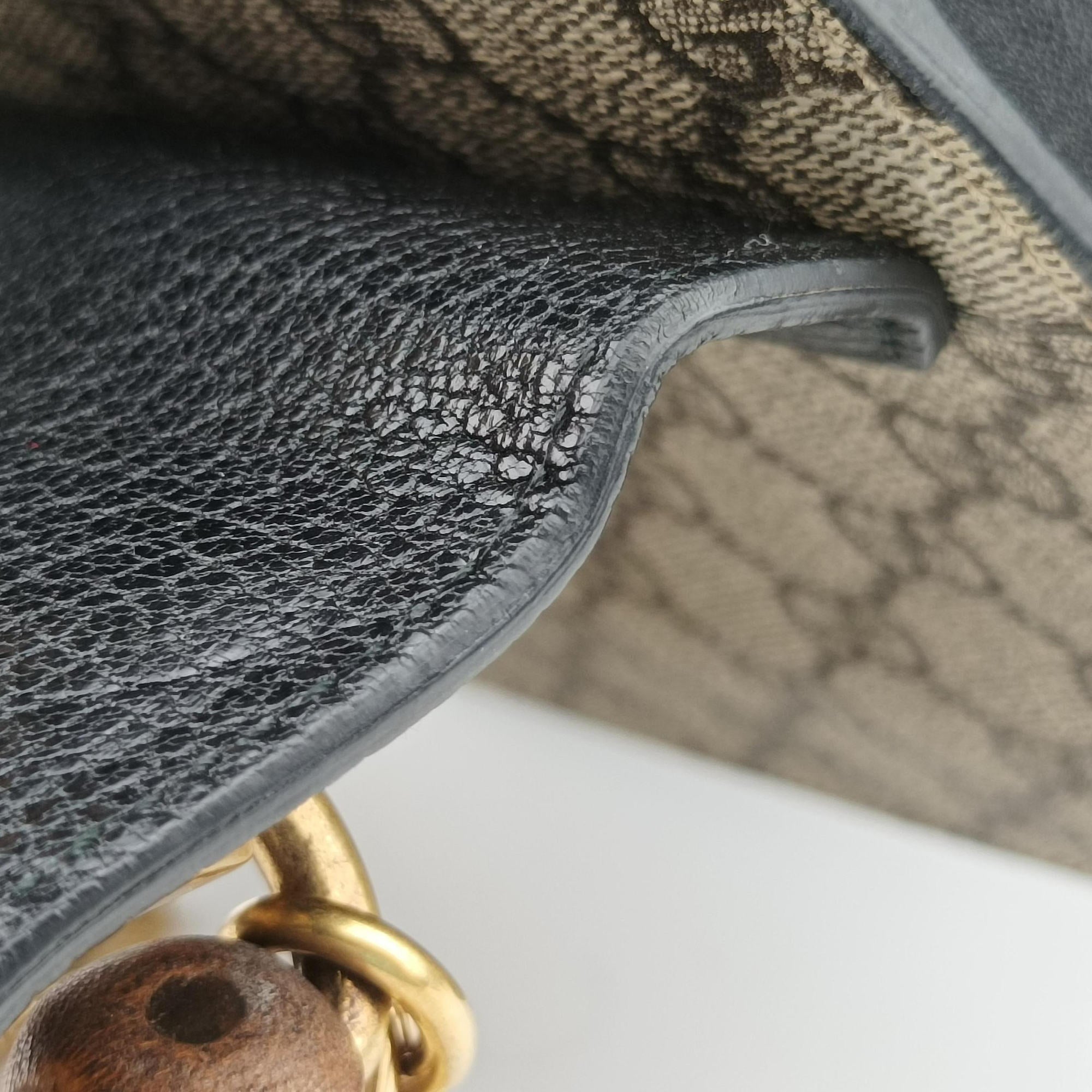 Pre-owned Gucci Mini Fox Brooch Bamboo Beige×Multicolour PVC coated canvas×Leather 466428 shoulderbag | stylenewstar