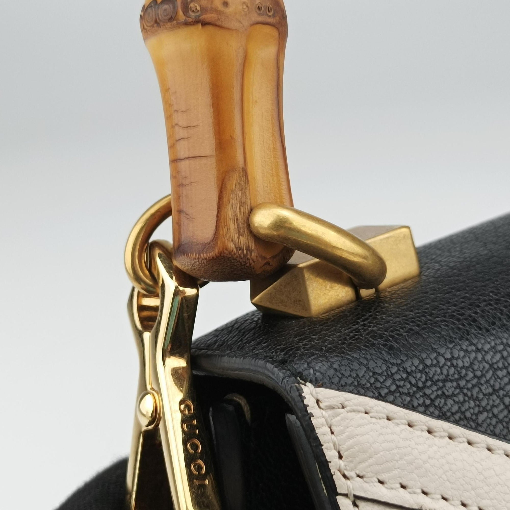 Pre-owned Gucci Mini Fox Brooch Bamboo Beige×Multicolour PVC coated canvas×Leather 466428 shoulderbag | stylenewstar