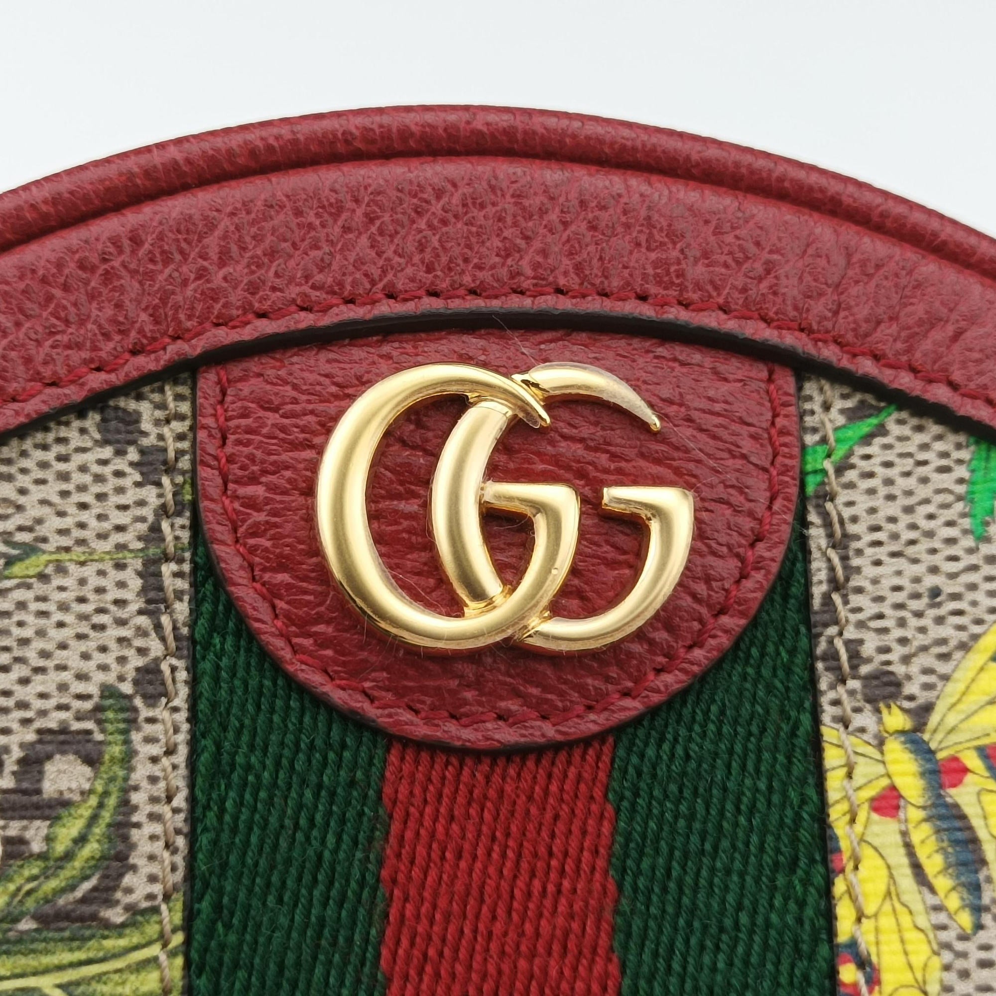 Pre-owned Gucci Ophidia Red×Multicolour PVC coated canvas×Leather 598661 backpack/rucksack | stylenewstar