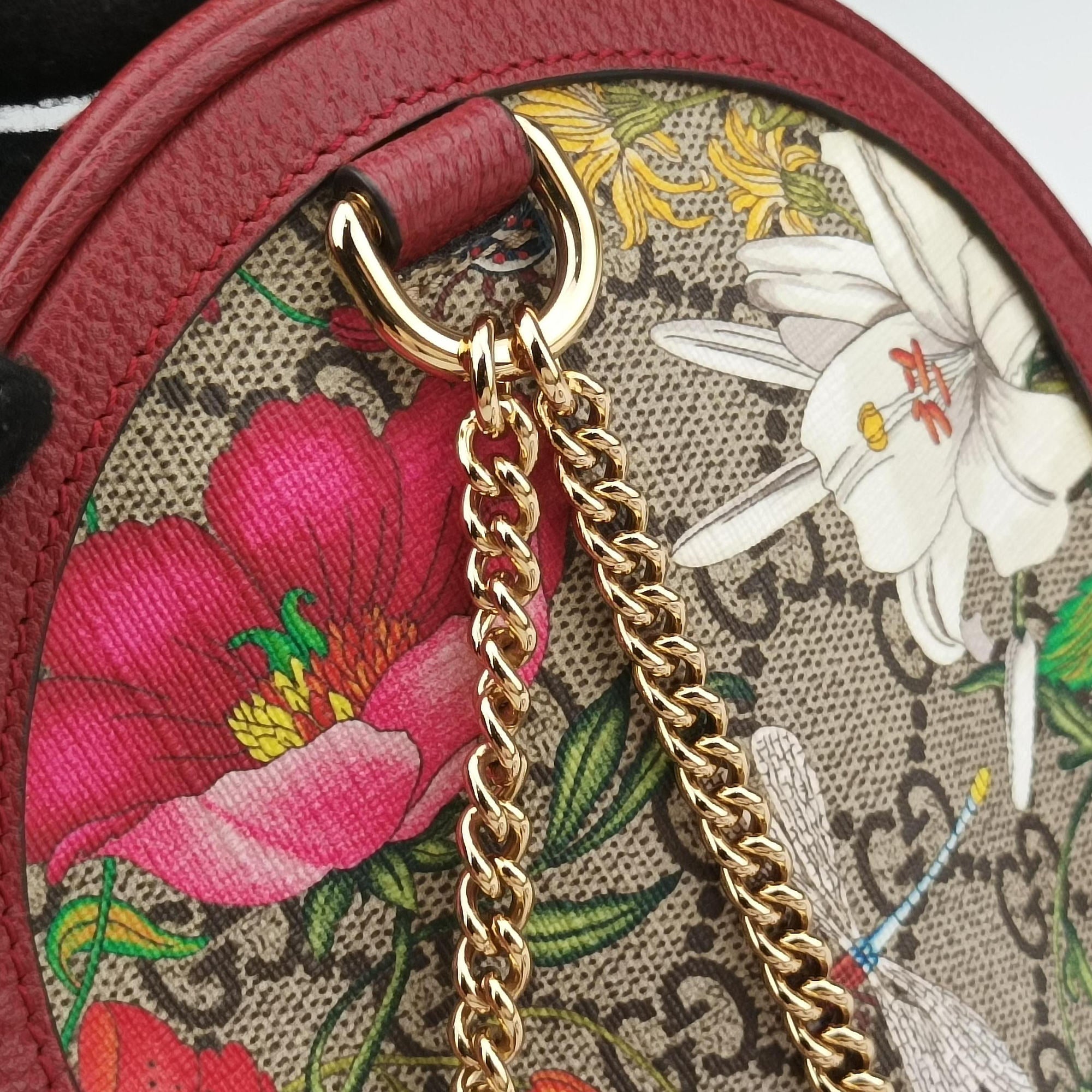 Pre-owned Gucci Ophidia Red×Multicolour PVC coated canvas×Leather 598661 backpack/rucksack | stylenewstar