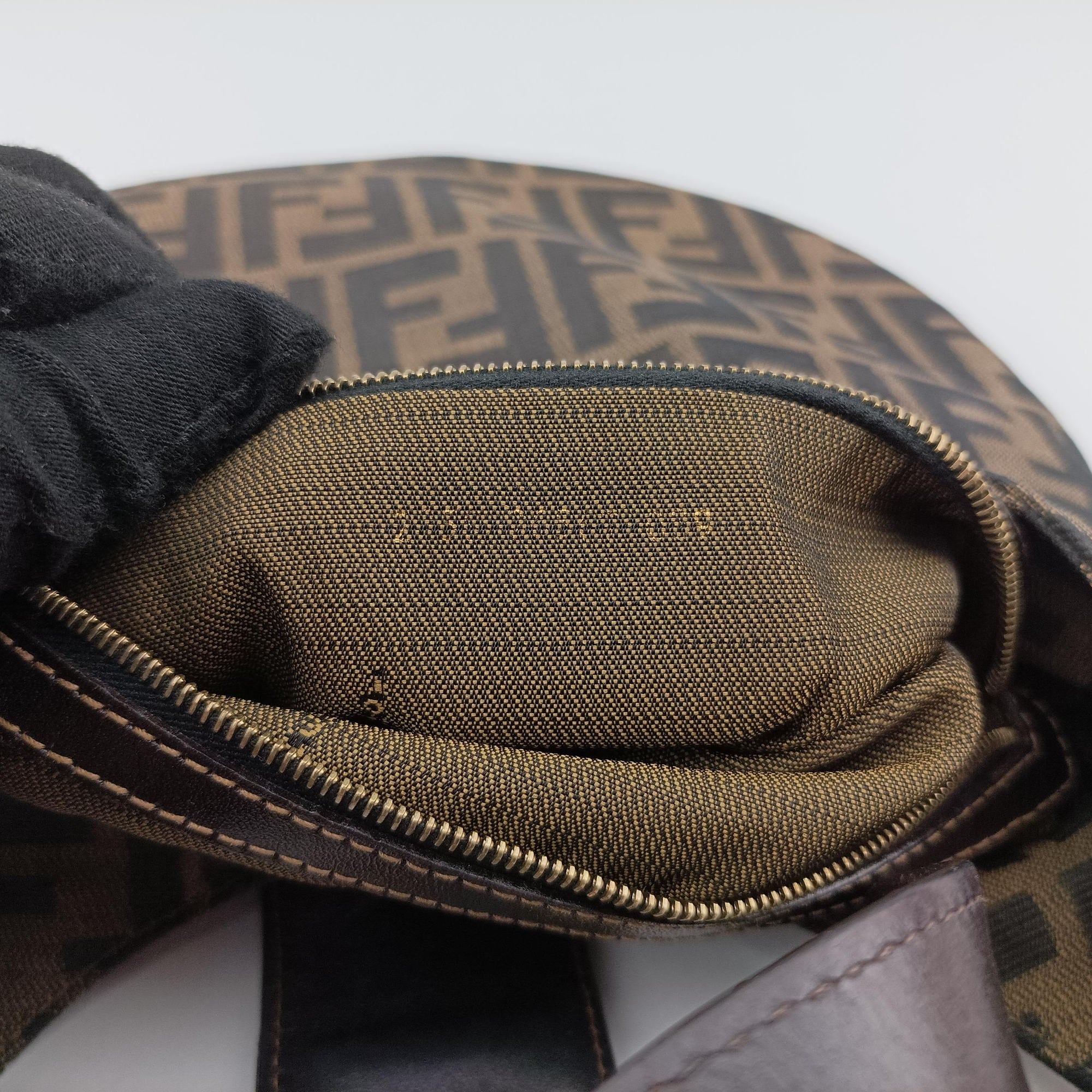 Pre-owned Fendi Zucca Brown canvas x Leather 8BR631 handbag | stylenewstar
